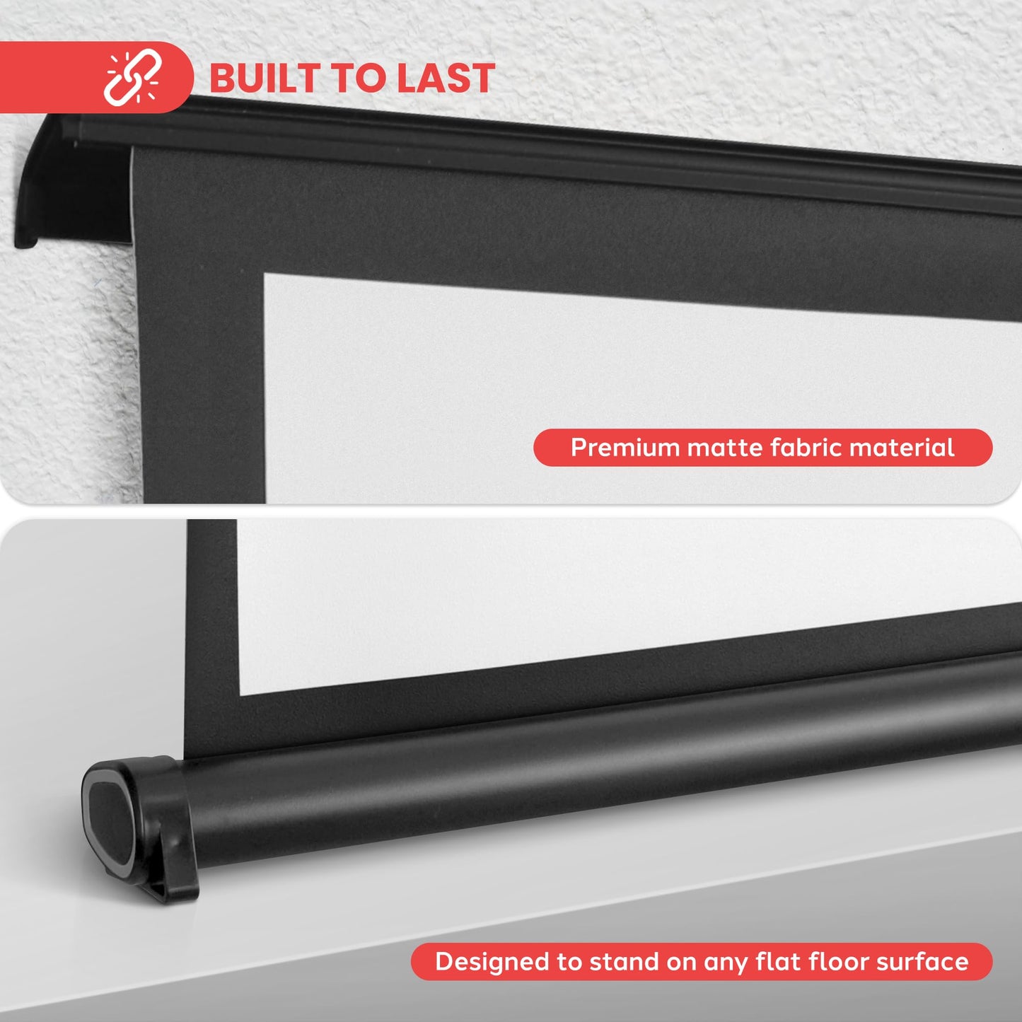 Pyle (PRJTP46 Pantalla portátil para proyector del 2018 actualizada, Soporte para Pantalla de proyección móvil, Liviana y Duradera