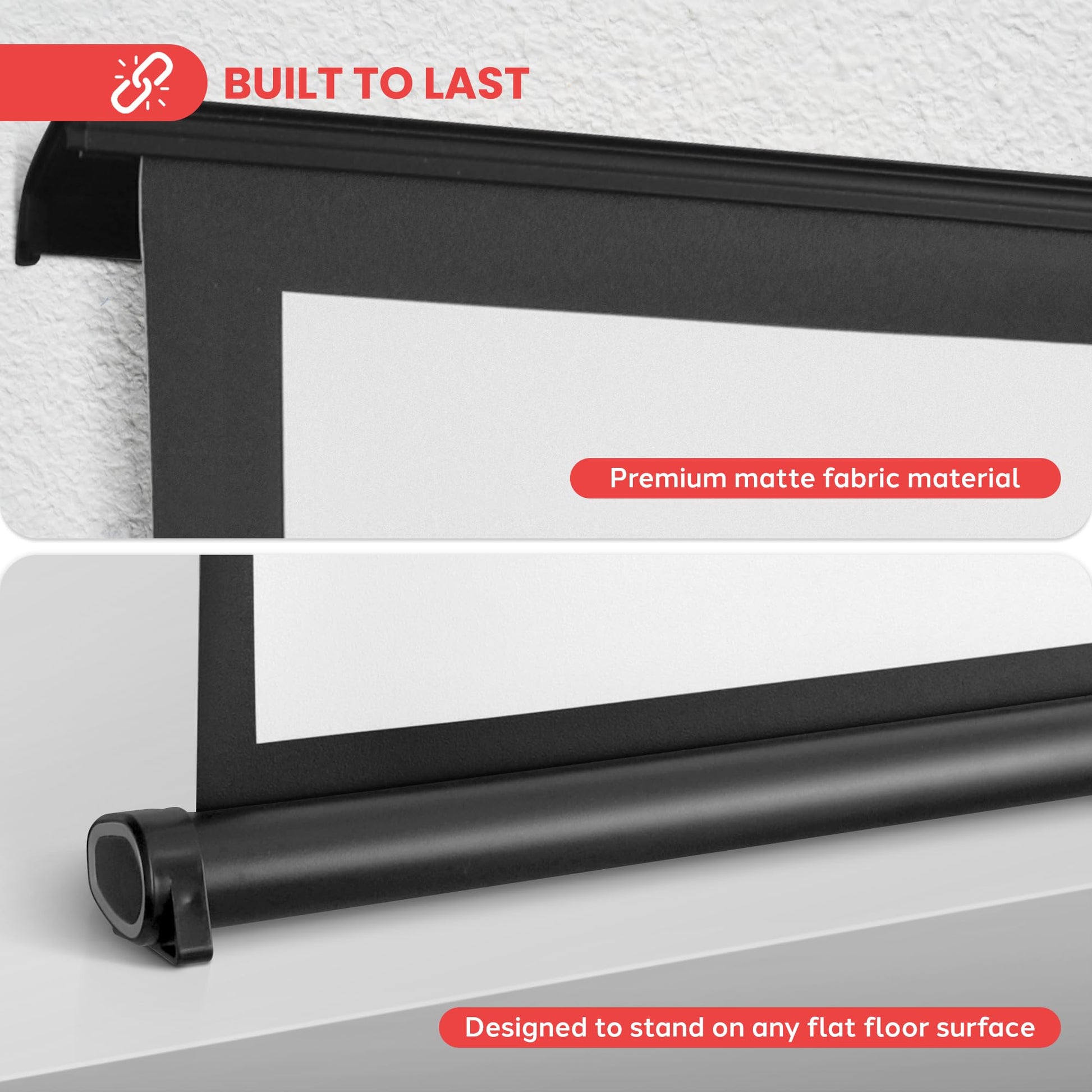 Pyle (PRJTP46 Pantalla portátil para proyector del 2018 actualizada, Soporte para Pantalla de proyección móvil, Liviana y Duradera