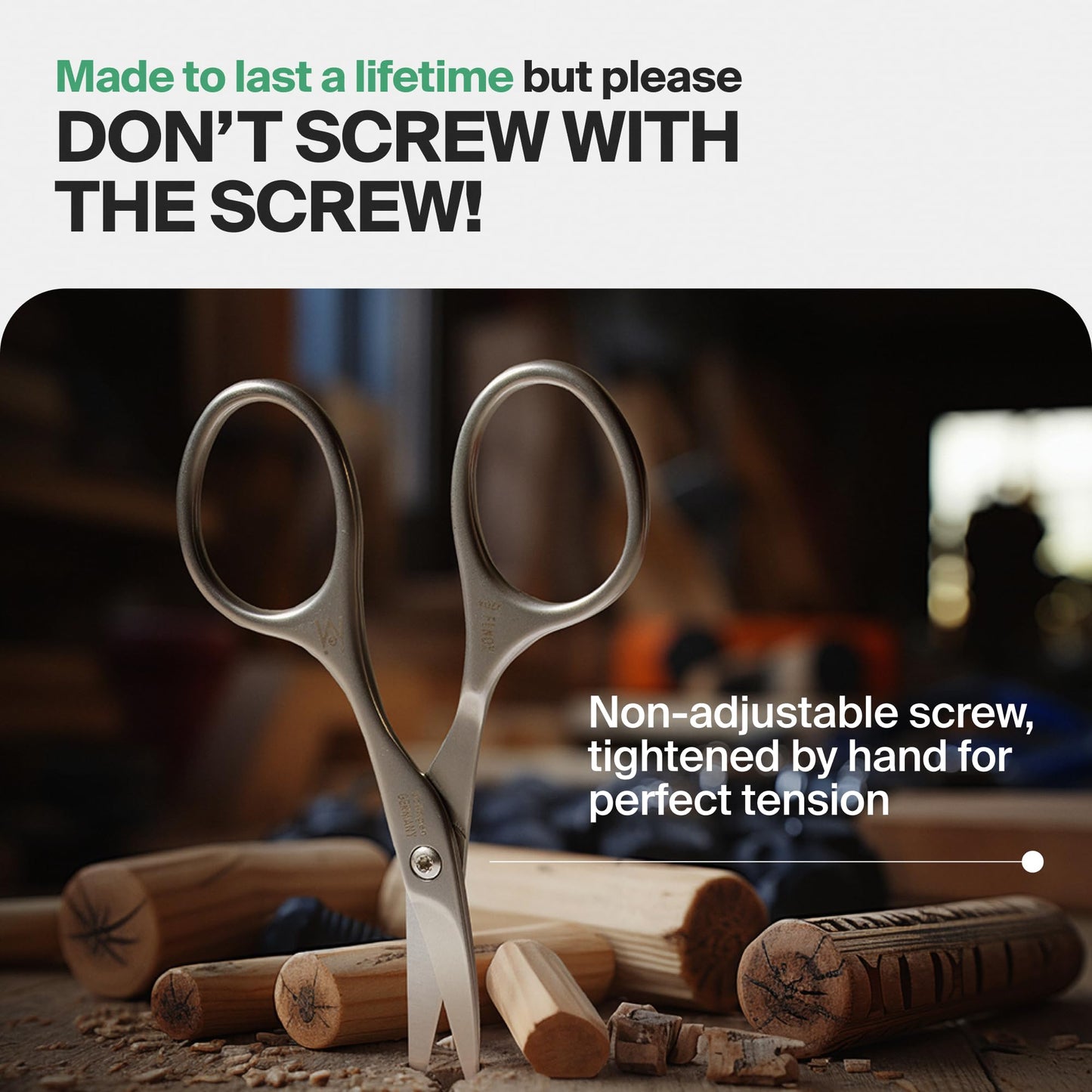 FINOX stainless steel baby scissors in matte finish, made by GERManikure in Solingen, Germany