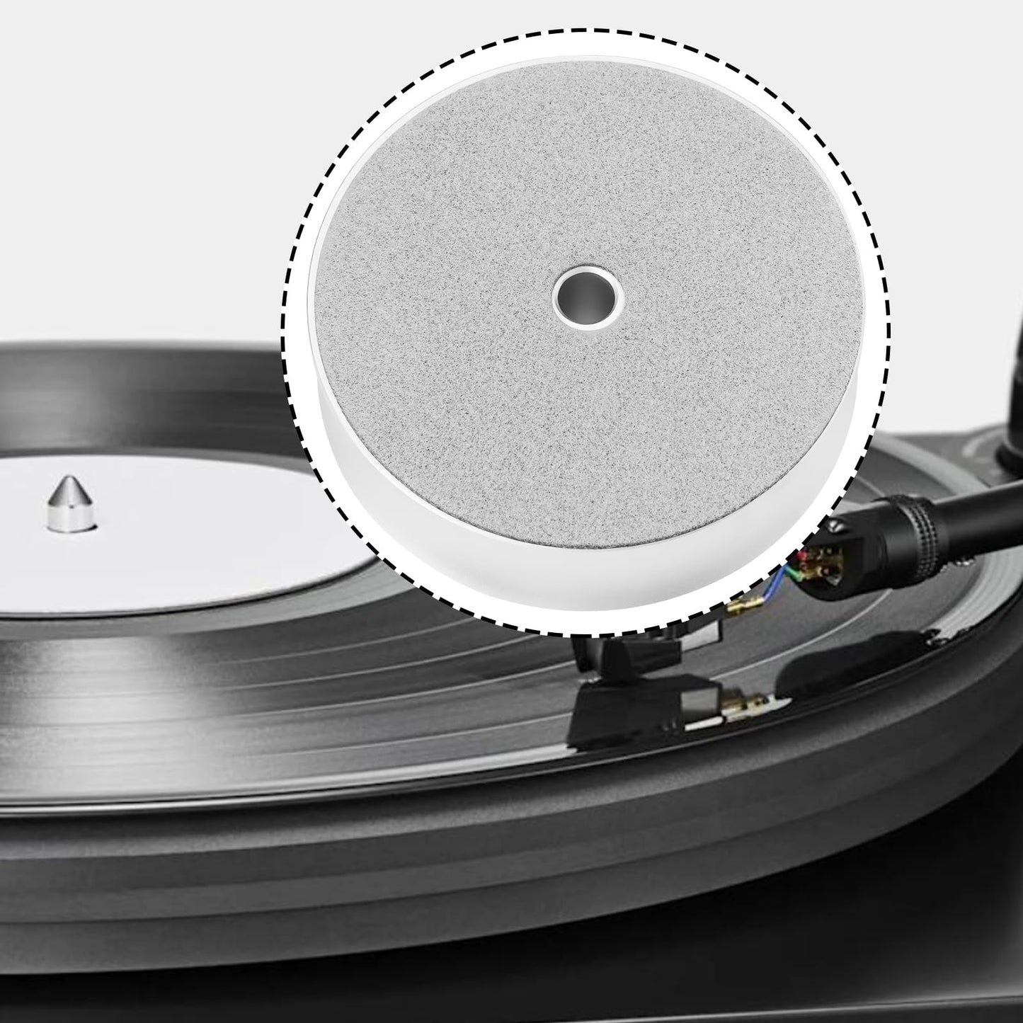 SING F LTD - Estabilizador de peso para discos plateados, 76 mm x 24 mm, 7,2 mm, agujero de husillo compatible con placas giratorias LP
