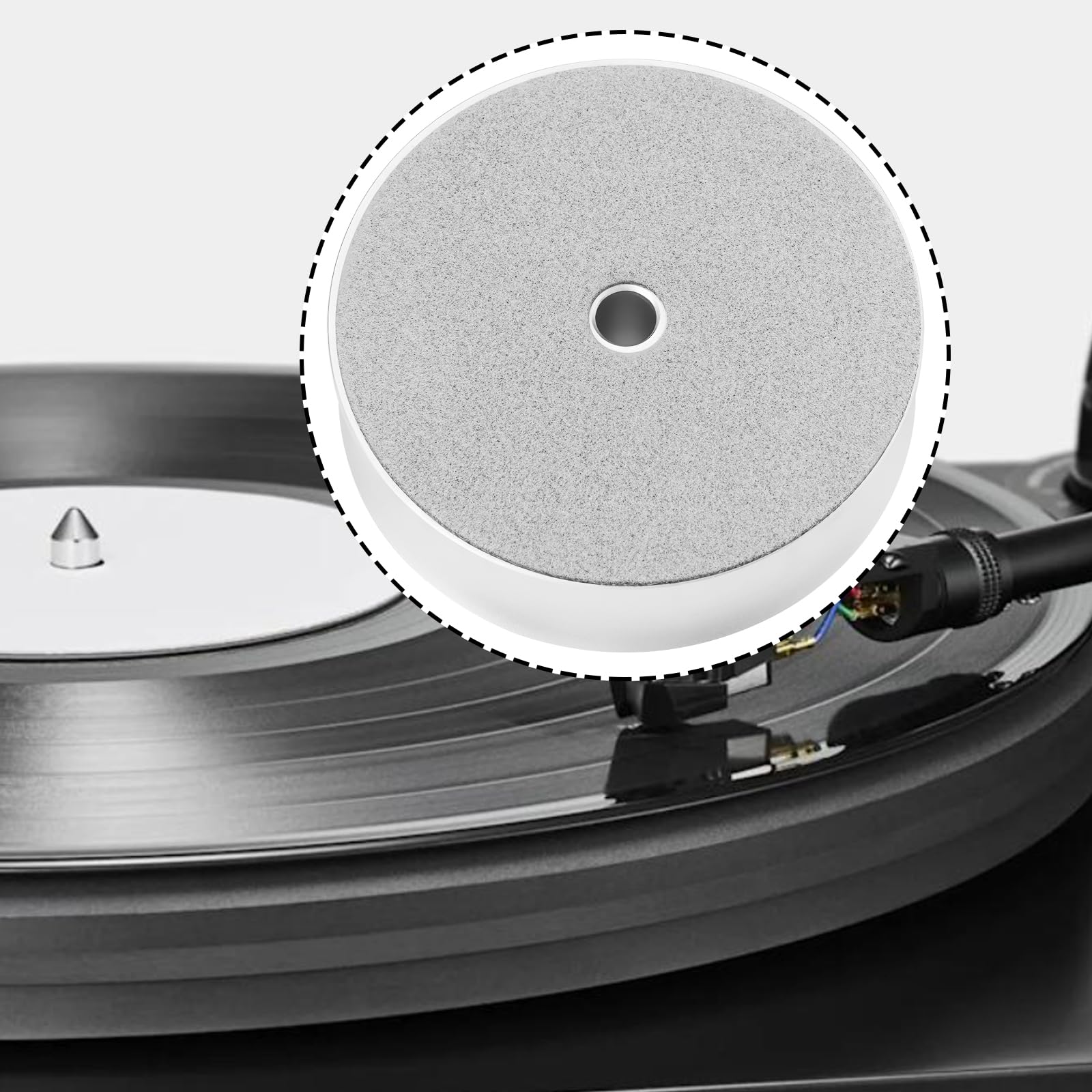 SING F LTD - Estabilizador de peso para discos plateados, 76 mm x 24 mm, 7,2 mm, agujero de husillo compatible con placas giratorias LP
