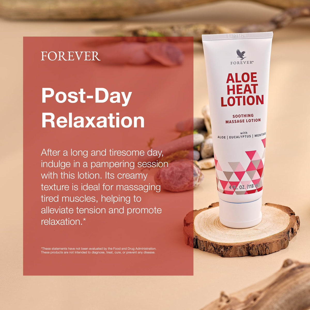 Forever Living Aloe Heat Lotion 118ml-(Pack of 2)