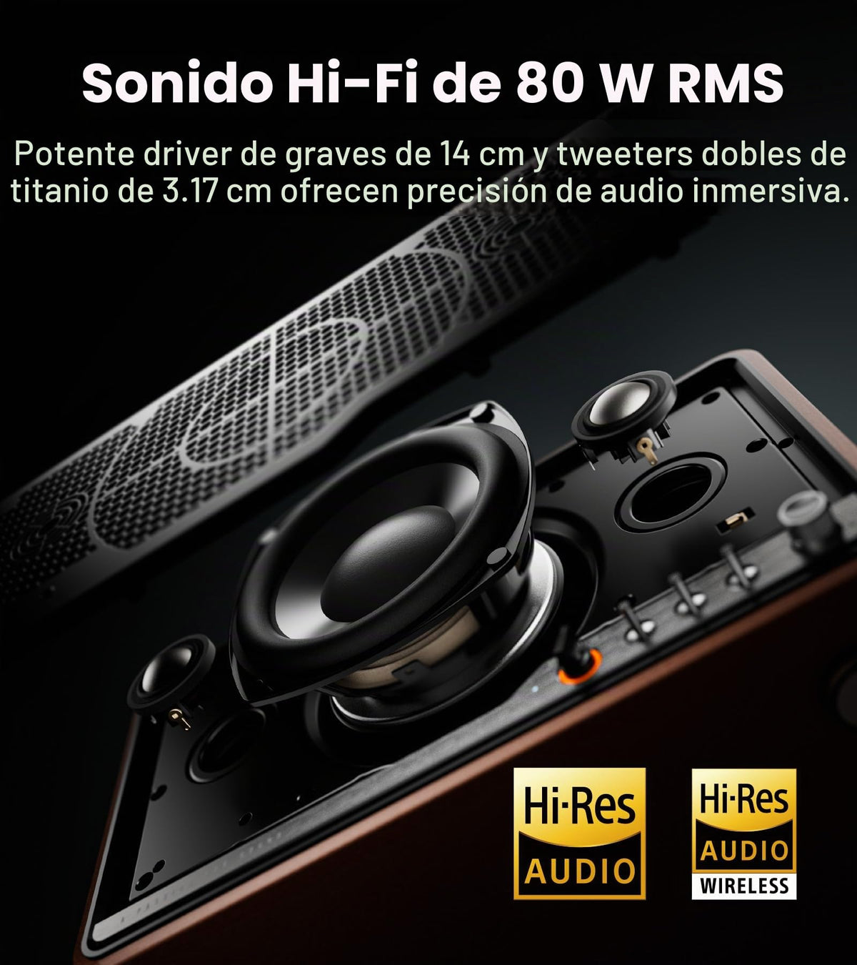 Altavoz Inalámbrico Edifier S300 Retro Multihabitación 80W Bluetooth Audio Alta Resolución con Control Remoto
