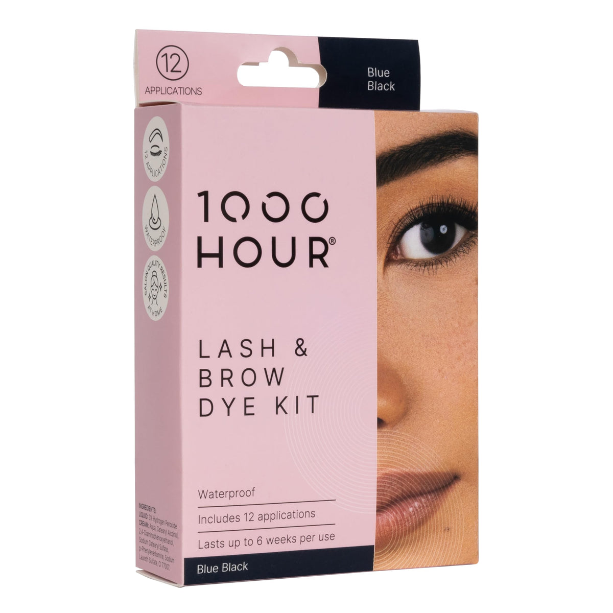 1000 Hour Eyelash & Brow Dye/Tint Kit Permanent Mascara (Blue-Black) by 1000Hour