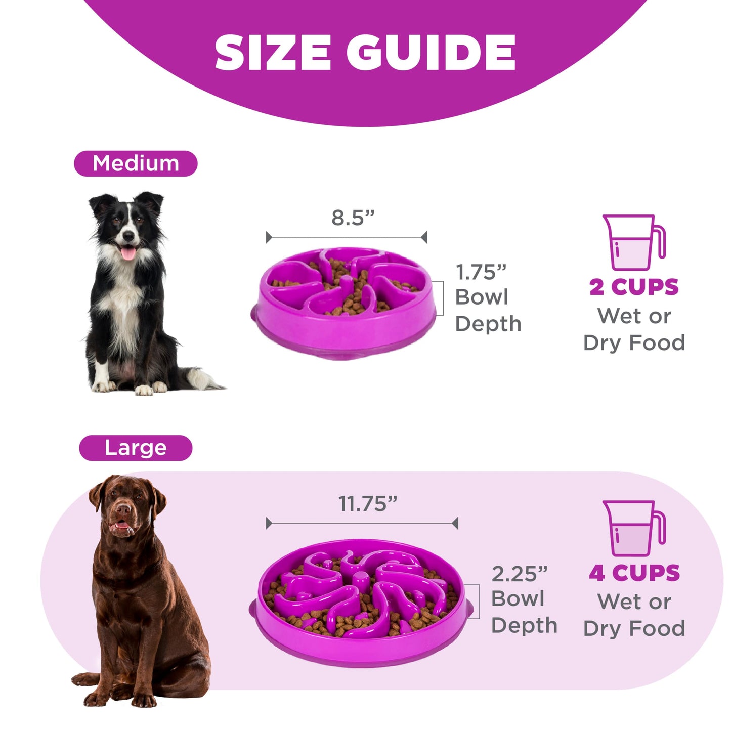 Comedero para Perros Outward Hound Púrpura Large Alimentación Lenta