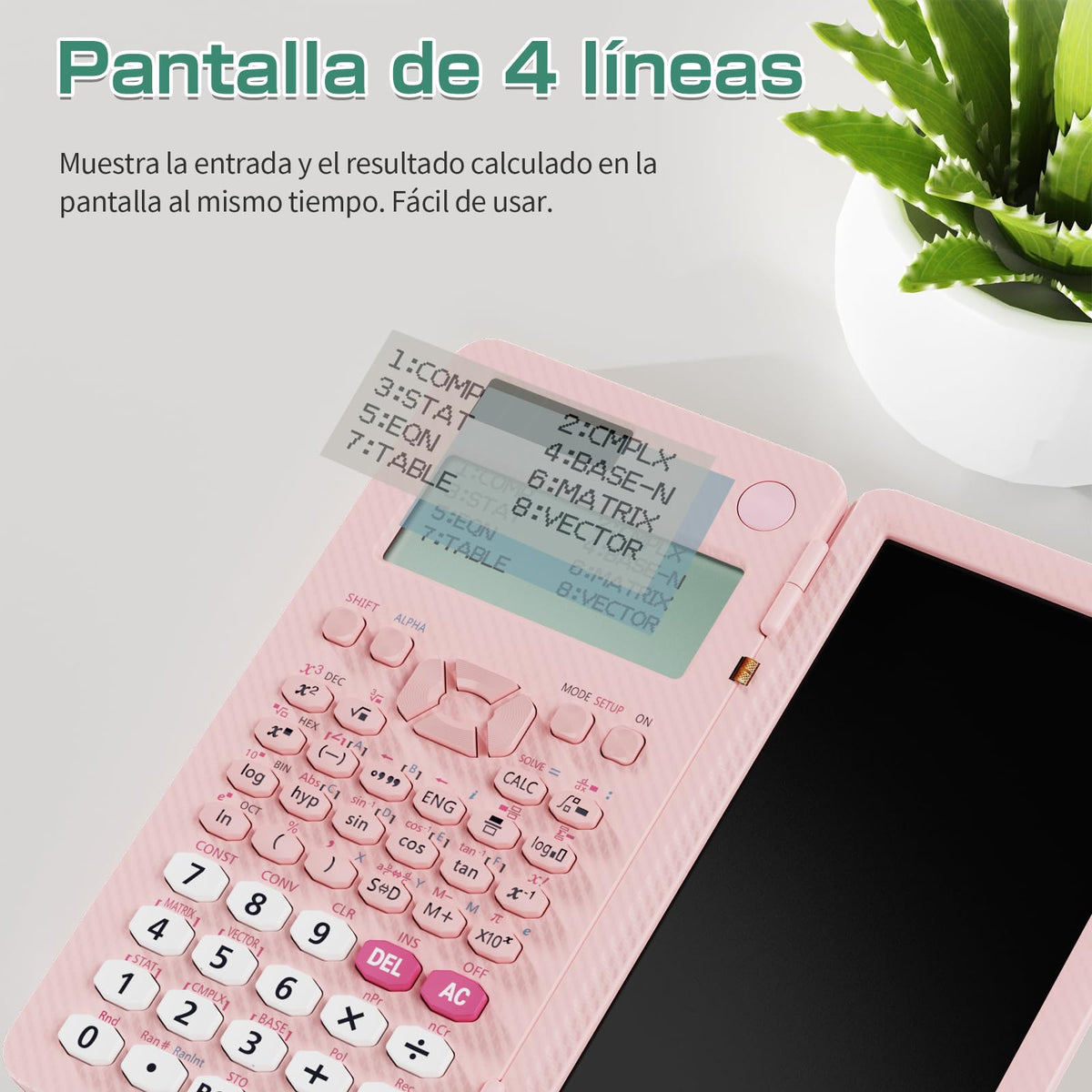 Calculadora Científica Recargable ROATEE 991ES Negra con Visualización en 4 Líneas y Tablet de Escritura LCD para Estudiantes