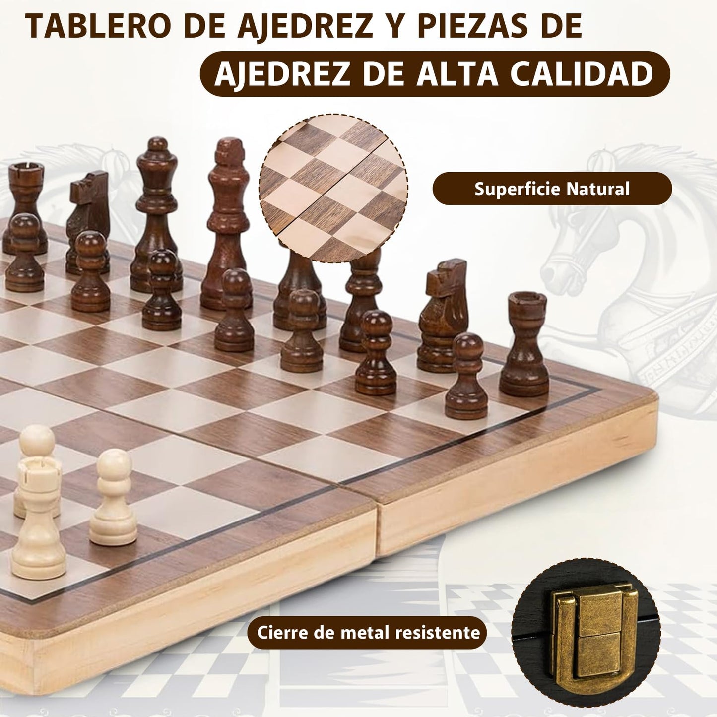 BYCRAY Ajedrez Profesional Magnético, Ajedrez + Damas Juego De Ajedrez Magnético 2 En 1 para Adultos y Niños con Bolsa de Almacenamiento y Caja de Almacenamiento (39x39cm)