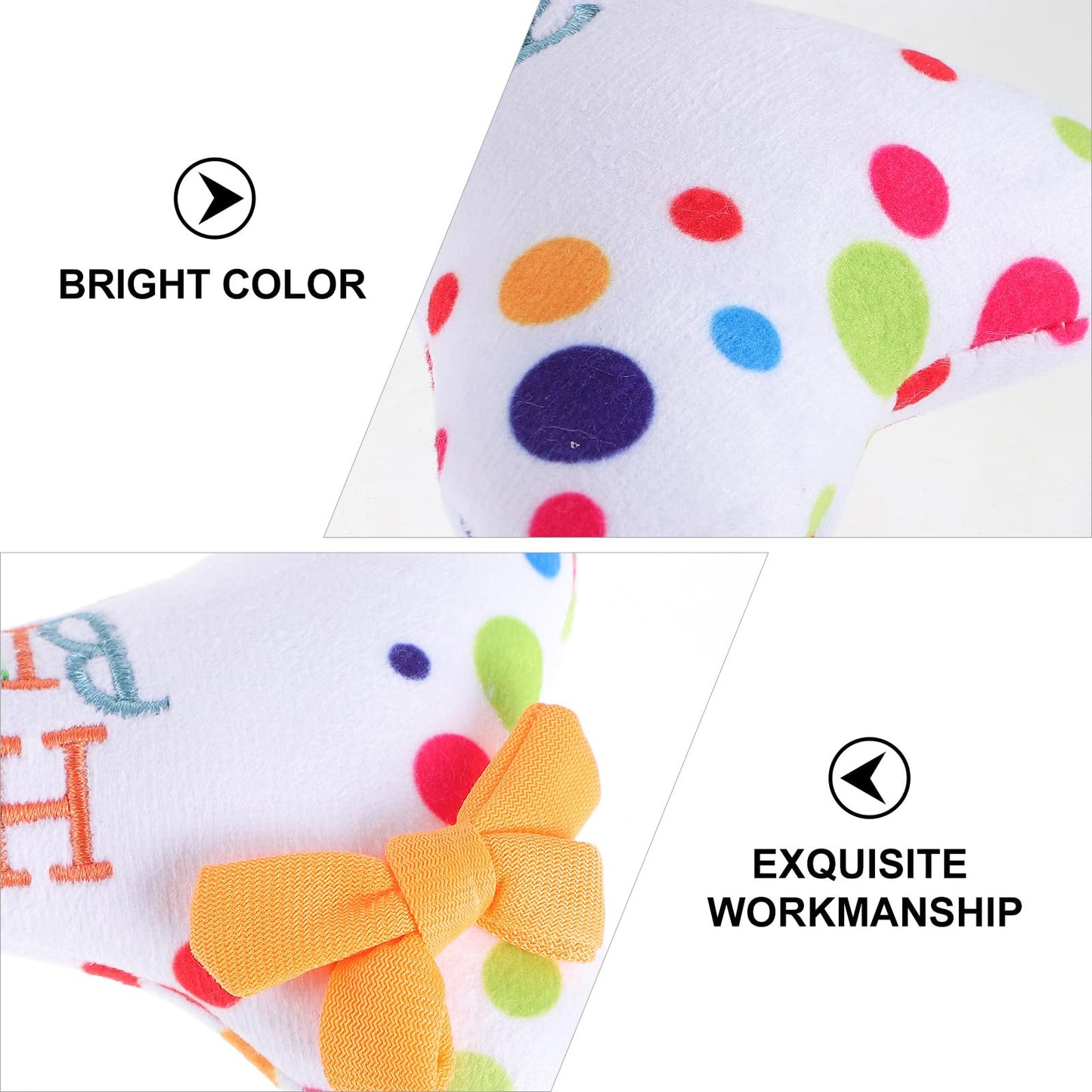 Housoutil - Juguetes de peluche para perros grandes, juguete de peluche con hueso de perro, juguete de feliz cumpleaños, juguete de perro con diseño de hueso masticable, juguetes de perro con temática
