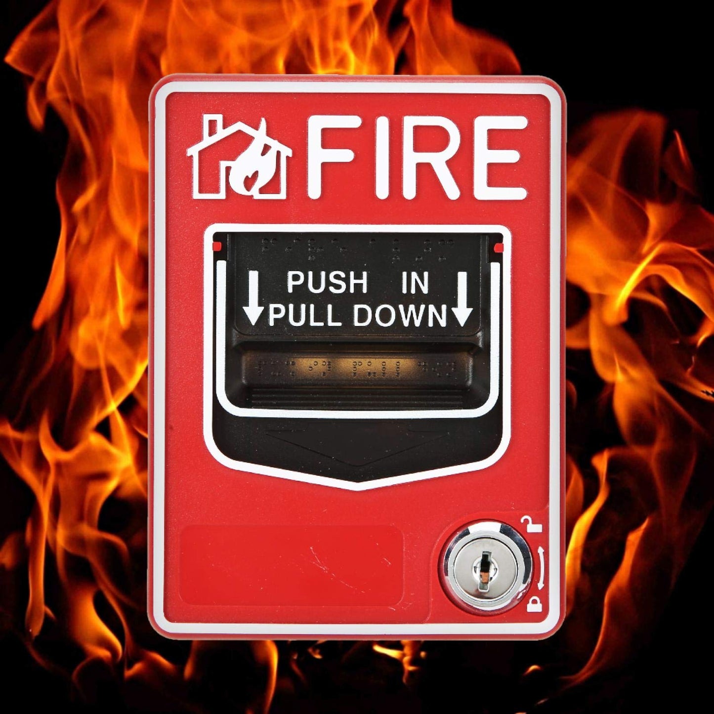Estación de Activación Manual Archuu Fire Lite Roja de Doble Acción con Llave para Alarmas contra Incendios