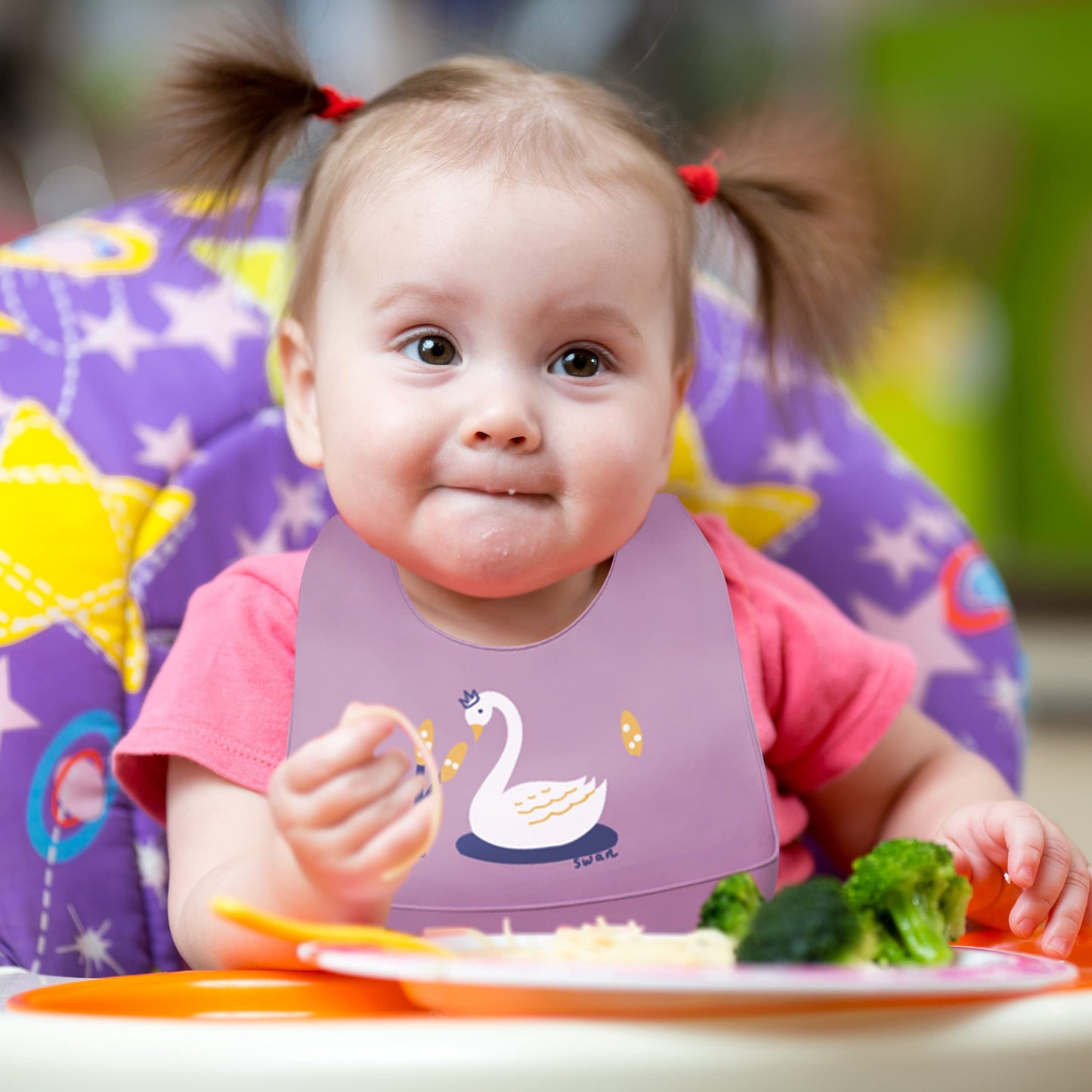 Sarvoza Baberos de silicona para bebé con recogedor de alimentos (juego de 3) – Plástico última intervensión de BPA, duradero y ajustable, baberos de silicona para bebés, niños y niñas