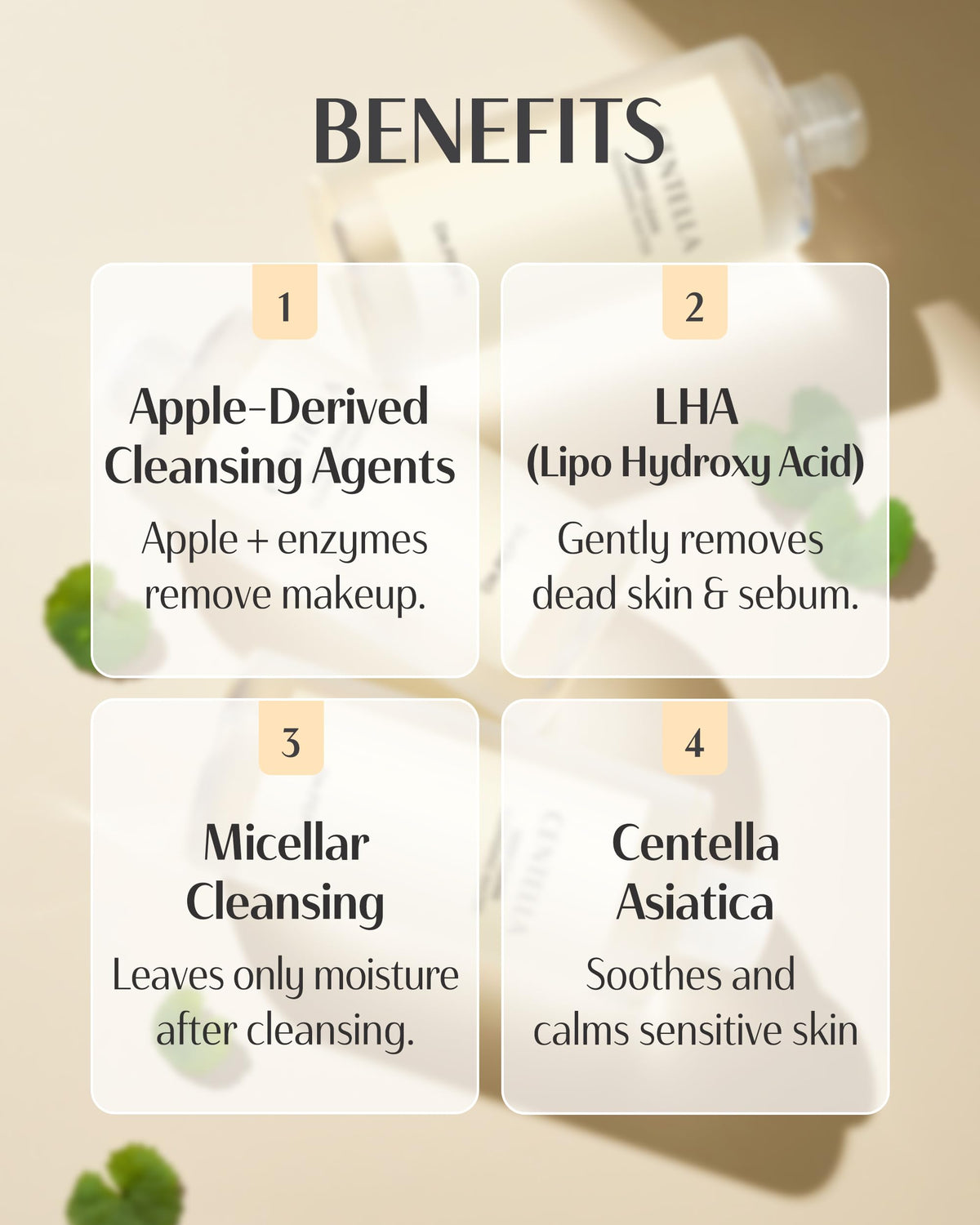 Dr.pepti Agua Limpiadora Profunda Centella - Limpiador Facial Desmaquillante Micelar Coreano - Equilibra el Ph, Hidratante, Suave para Pieles Sensibles y Secas, Amino?cidos de Manzana, P?ptidos, 13,5