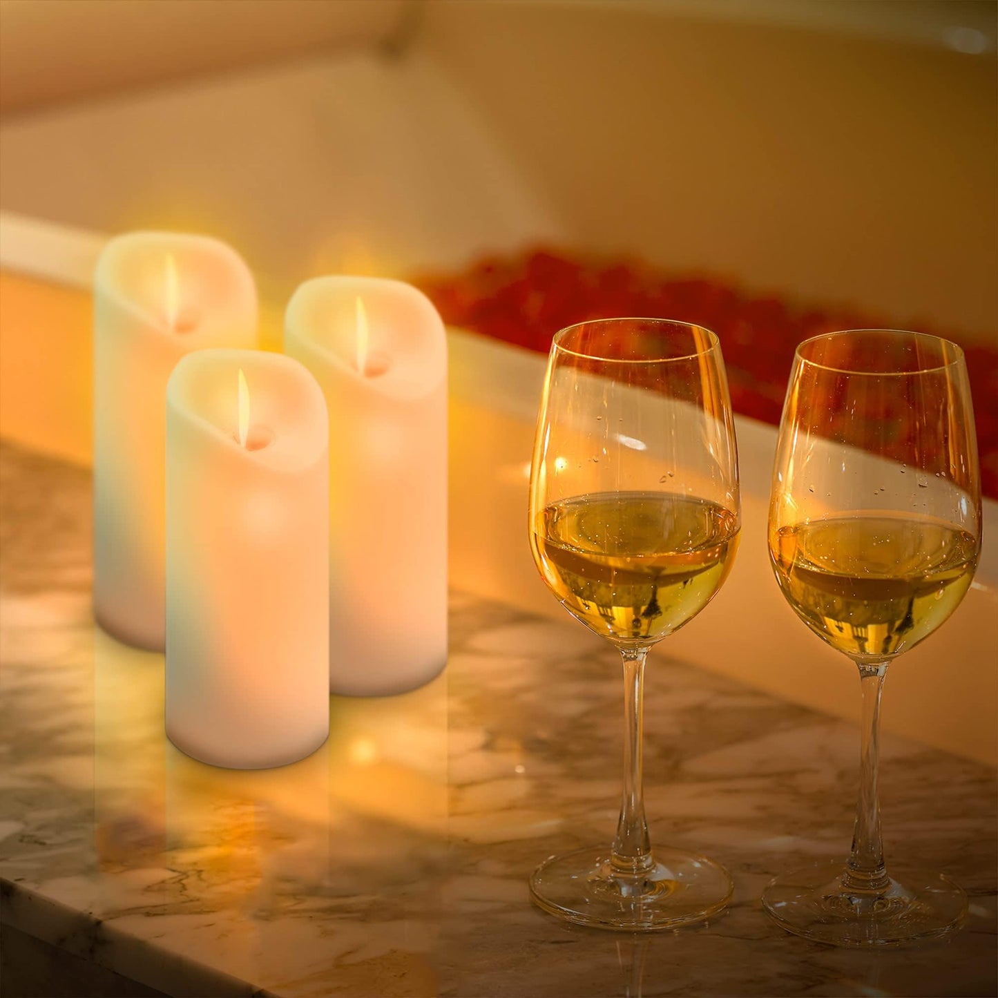 Velas LED Grandes Redlemon Amarillas con Flama Realista y Baterías AA Incluidas 100% Seguras Ecológicas