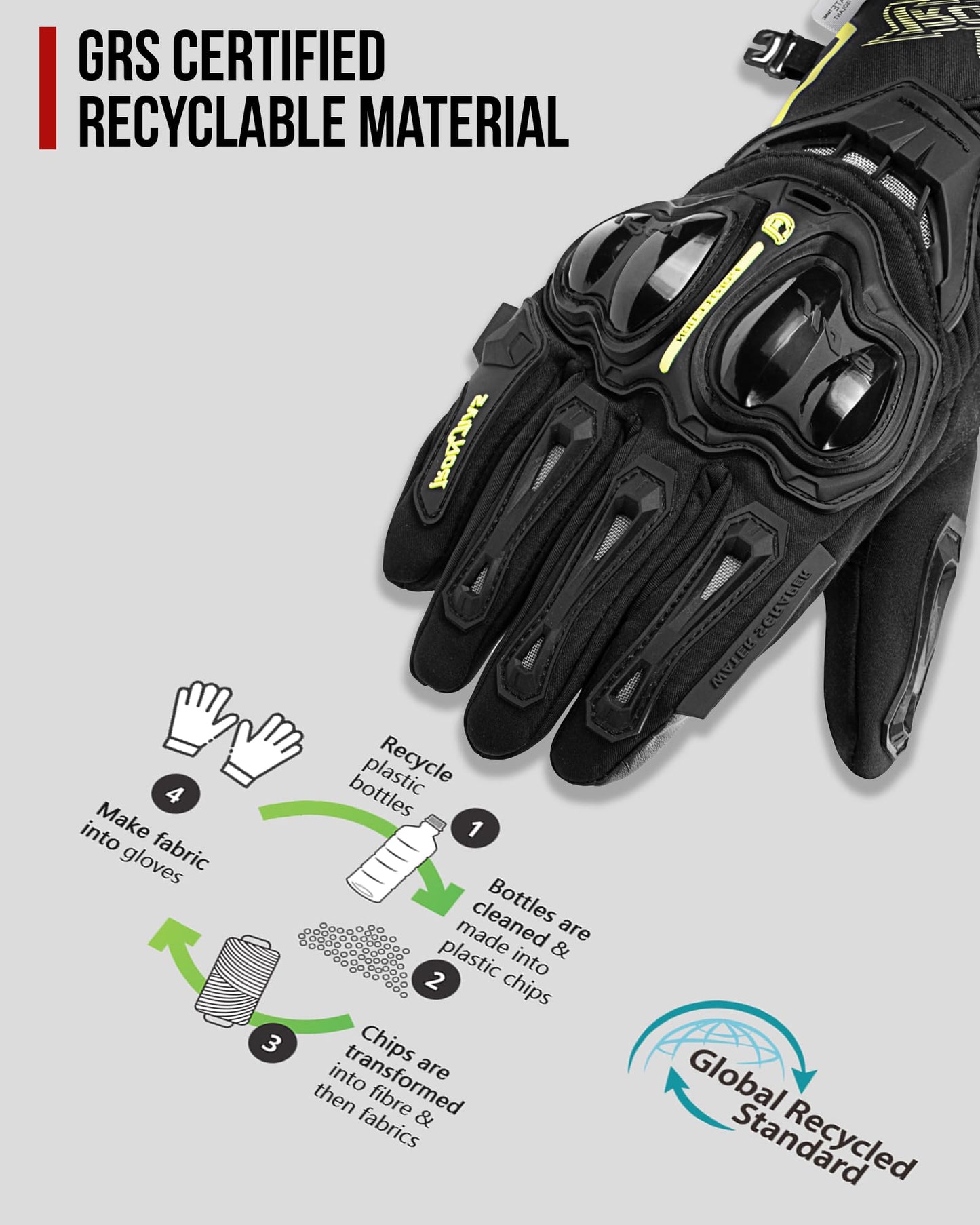 Iron JIA'S Guantes de Motos Invierno cálido Impermeable Cubierta Guantes de protección a Prueba de Viento Guantes Luvas Puede Pantalla táctil