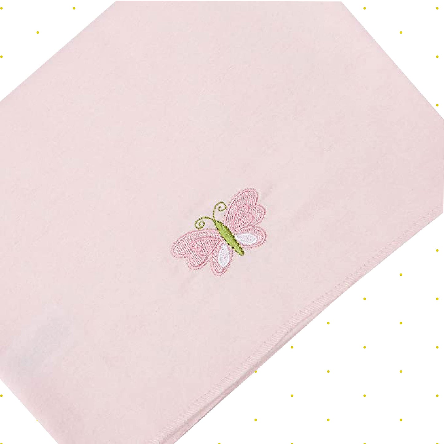 Spasilk Baby - Paquete de 4 Mantas de Franela 100% algodón, Mariposa Rosa, Talla única
