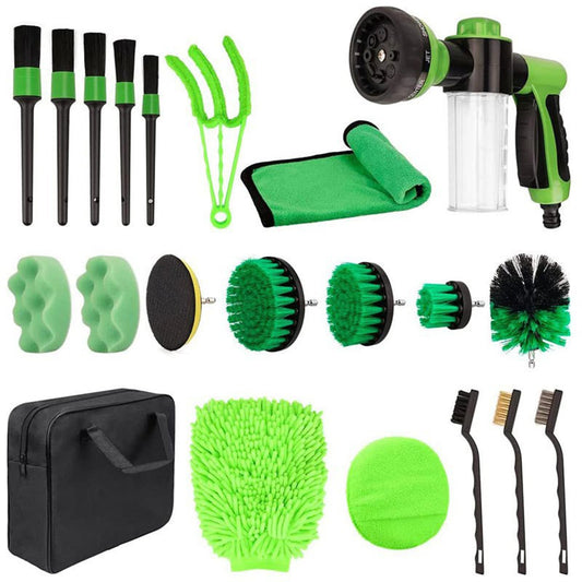 Cepillos para Detalles de Automóviles, Juego de Cepillos de 21 Piezas, Kit de Lavado de Autos, Accesorios para Automóviles, Herramientas de Limpieza de Automóviles para Ruedas Interiores y Exteriores