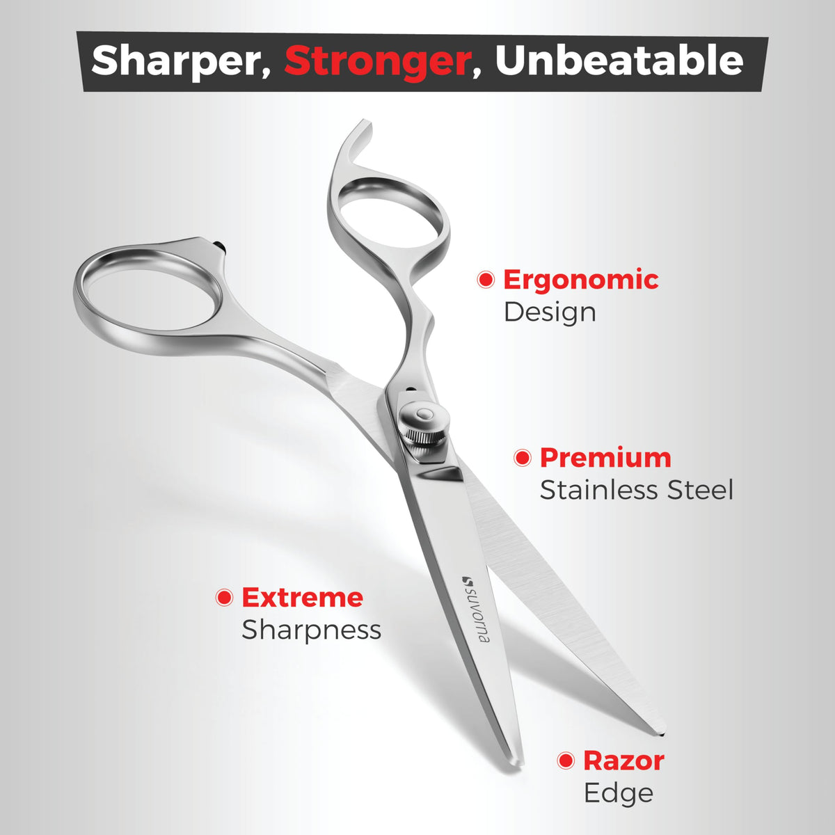 Tijeras Suvorna de 6 pulgadas de valor profesional para peluquero zurdo, tijeras de salón de corte de pelo e75