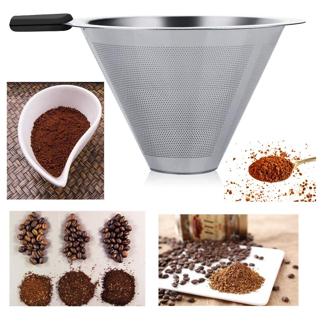 Taza Cafetera de Goteo Manual de Vidrio con Filtro Acero Inoxidable Resistente al Calor