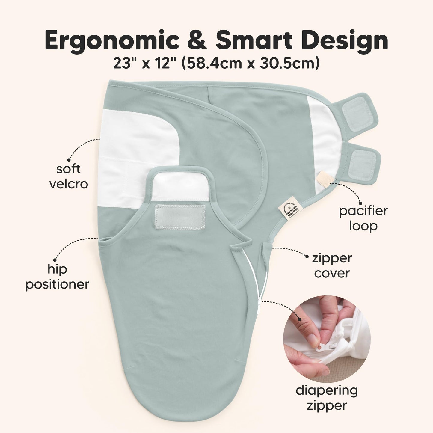 KeaBabies Paquete de 3 paños Soothe Zippy (Slate, OS)