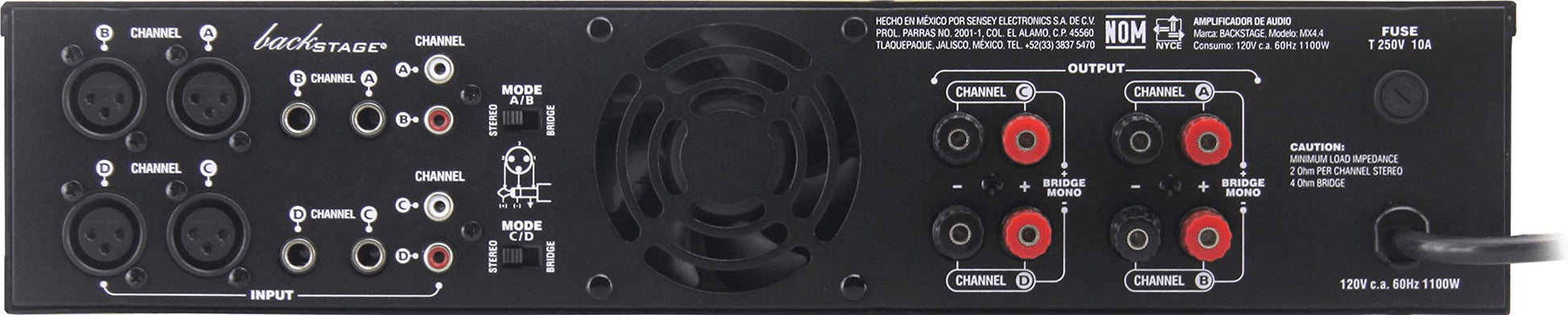 Backstage MX-4.4, Amplificador de 4Ch. 800 w RMS