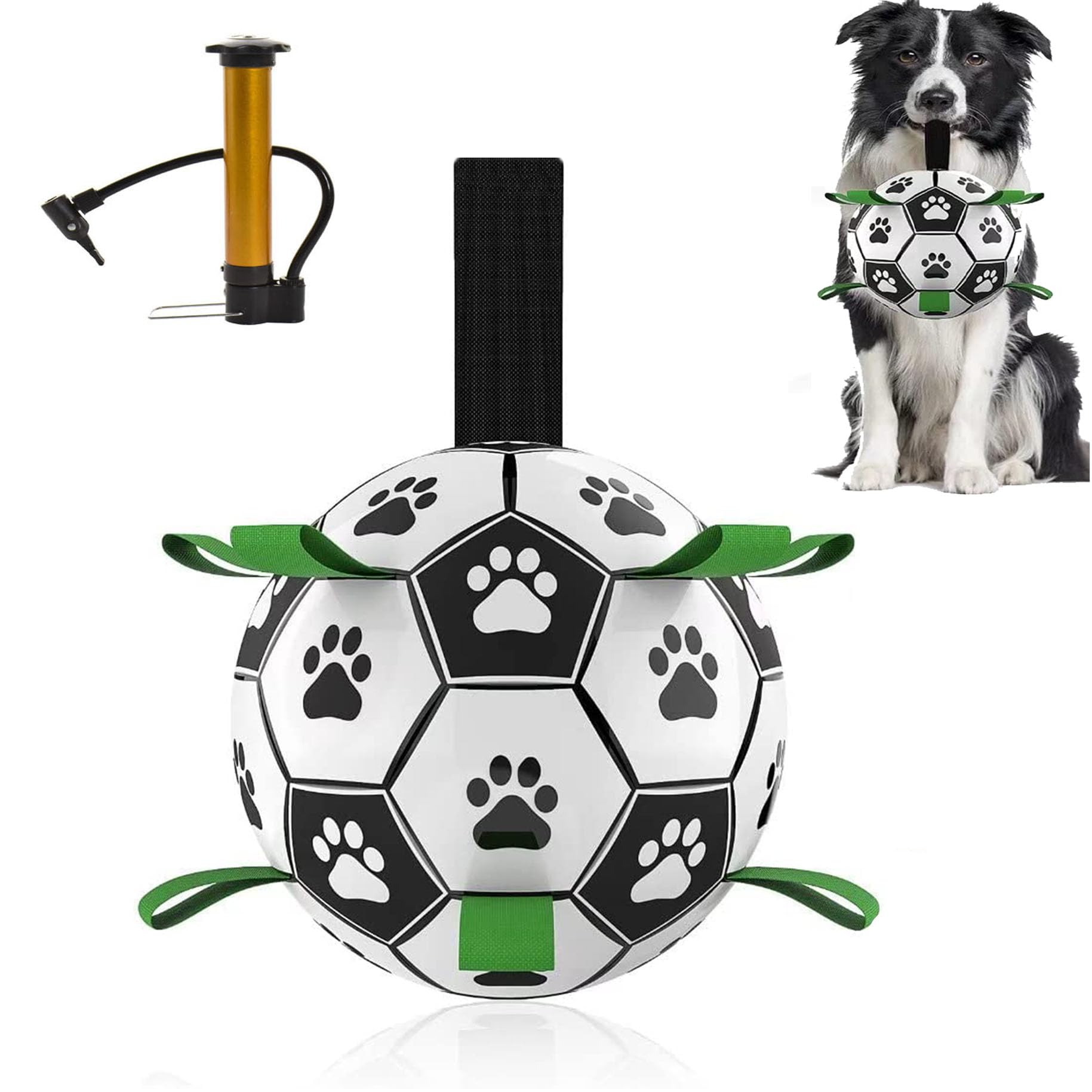 Juguete Interactivo FRANCISCO Palmas Balón de Fútbol Duradero con Pestañas de Agarre para Perros