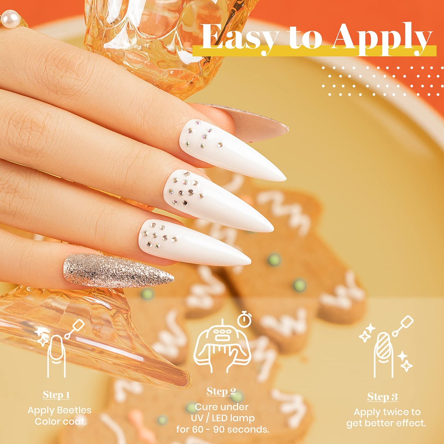 Beetles Esmalte en Gel de Uñas- 6 Colores Borgoña Rojo Marrón Champán Dorado Kit de Esmalte en Gel Blanco Nieve Desnudo Gris Remojo Lámpara de Uñas Acción de Gracias Esmalte en Gel Kit de Manicura en Gel Bricolaje Regalo de año Nuevo