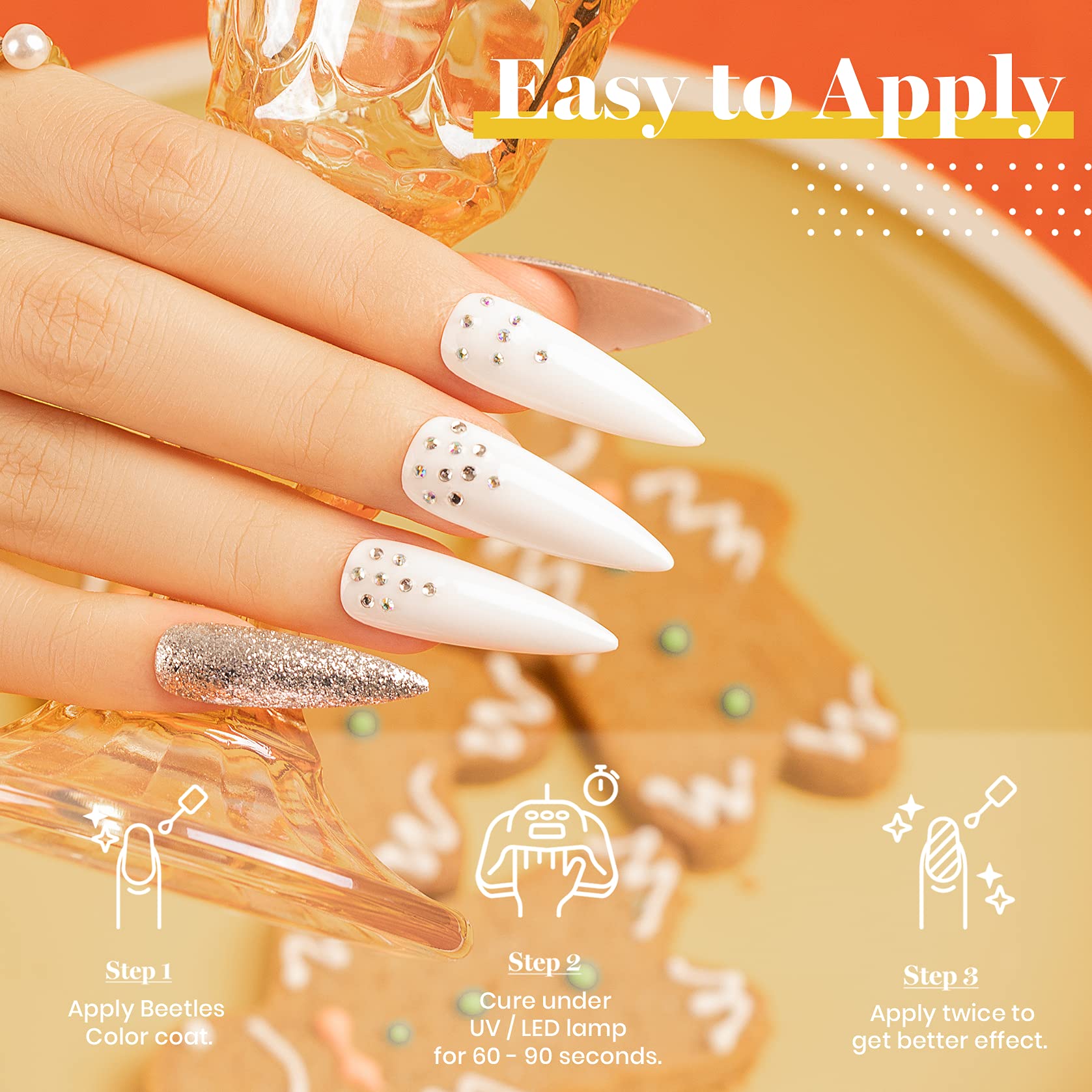 Beetles Esmalte en Gel de Uñas- 6 Colores Borgoña Rojo Marrón Champán Dorado Kit de Esmalte en Gel Blanco Nieve Desnudo Gris Remojo Lámpara de Uñas Acción de Gracias Esmalte en Gel Kit de Manicura en Gel Bricolaje Regalo de año Nuevo