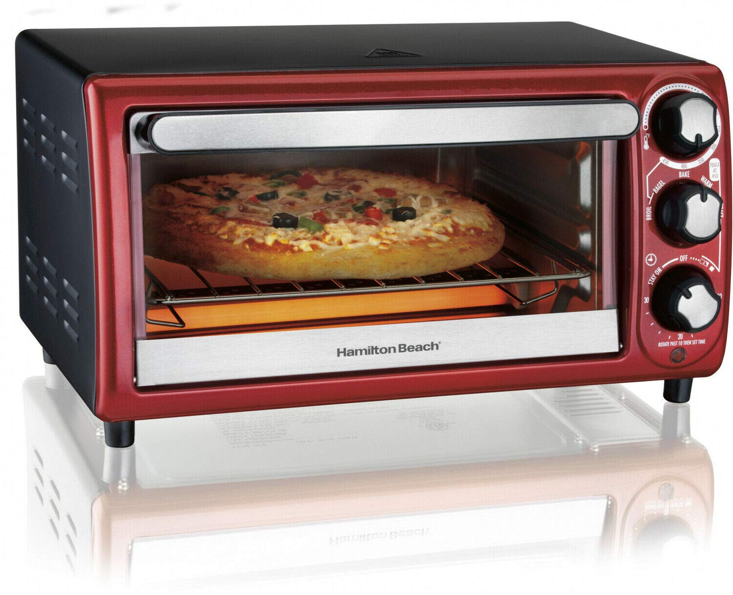 Hamilton Beach 4-Slice Toaster Oven, Red by Hamilton Beach Product
