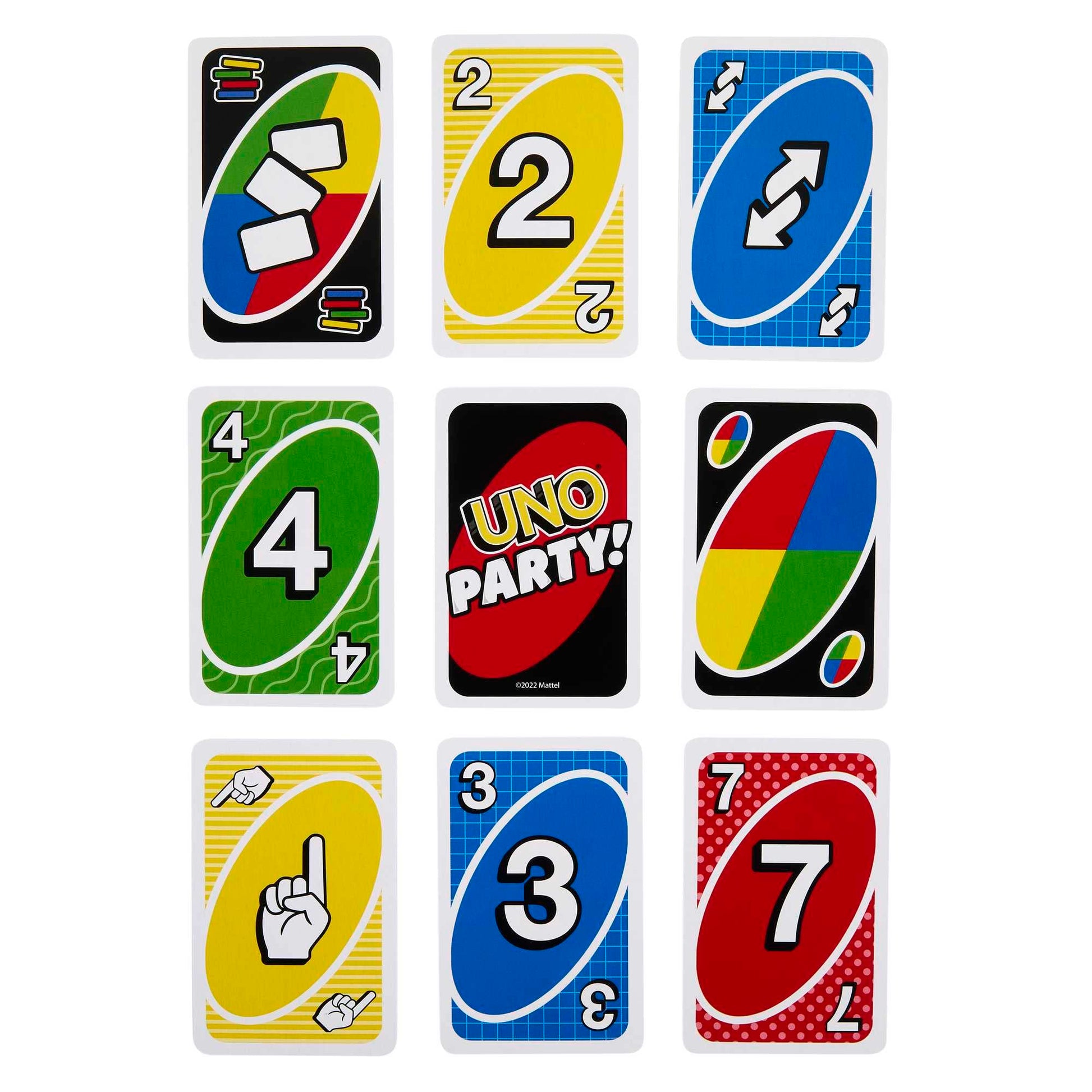 Juego de Cartas UNO Mattel Games Party con Tarjetas Adicionales y Reglas Especiales para Niños de 7 Años en Adelante