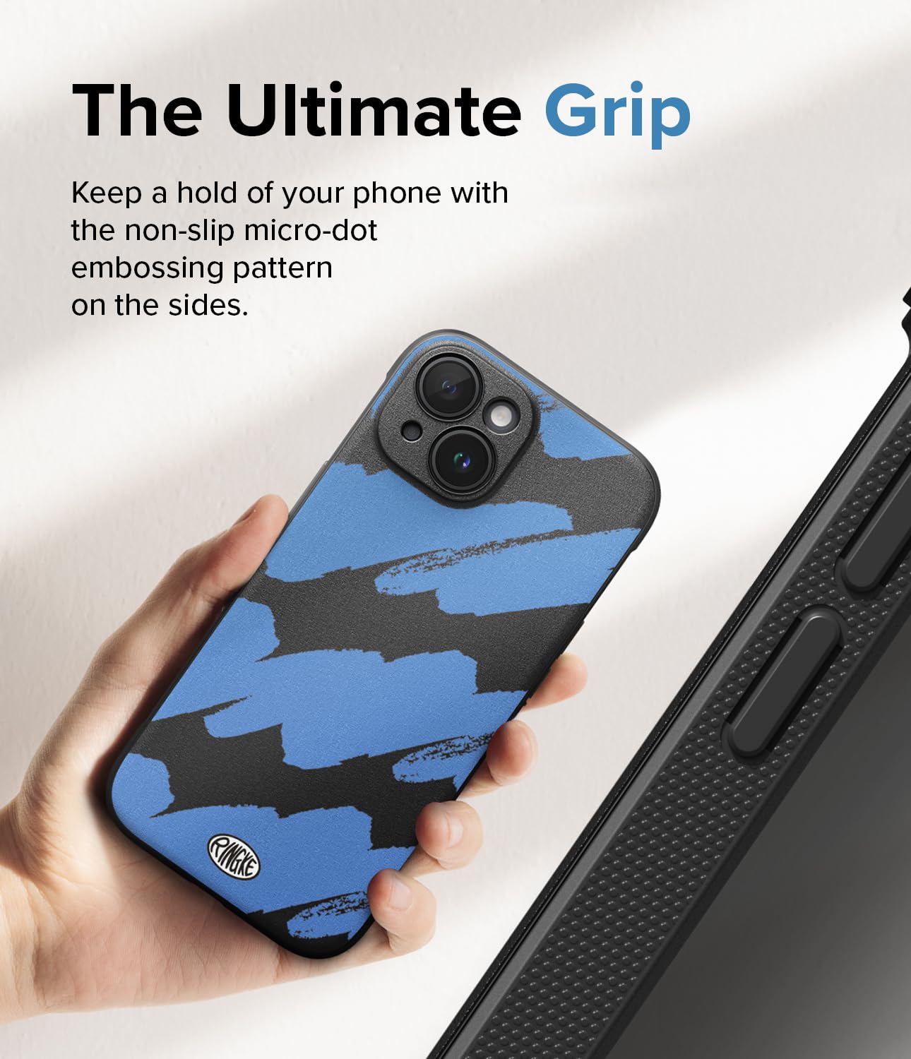 Funda Antideslizante Ringke Onyx Blue Brush de Tacto Agradable para iPhone 15