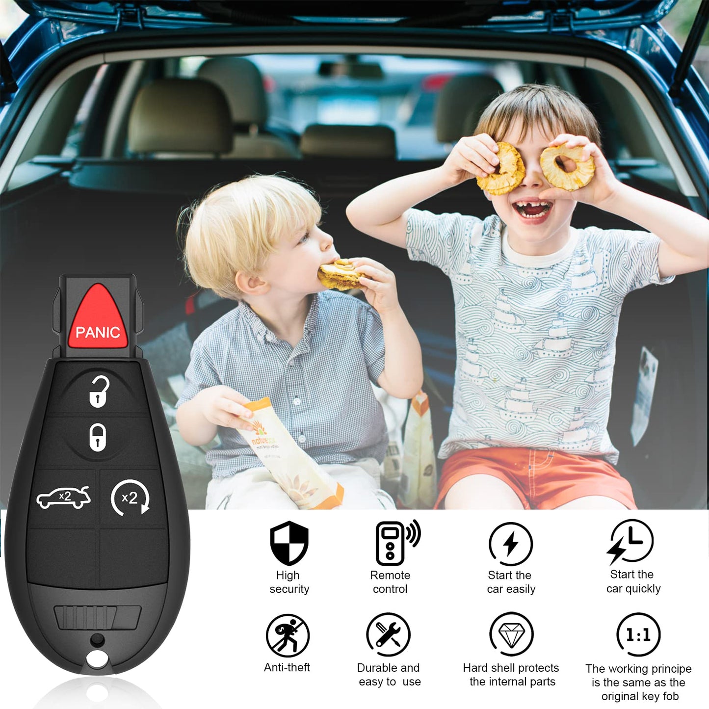 Llavero de 5 botones para Chrysler 300 2008-2014 para Dodge Challenger Durango Magnum para Jeep Grand Cherokee Keyless Entry Remote fob FCCID: M3N5WY783X 56046639AC 56046639AD 56046639AE-433Mhz
