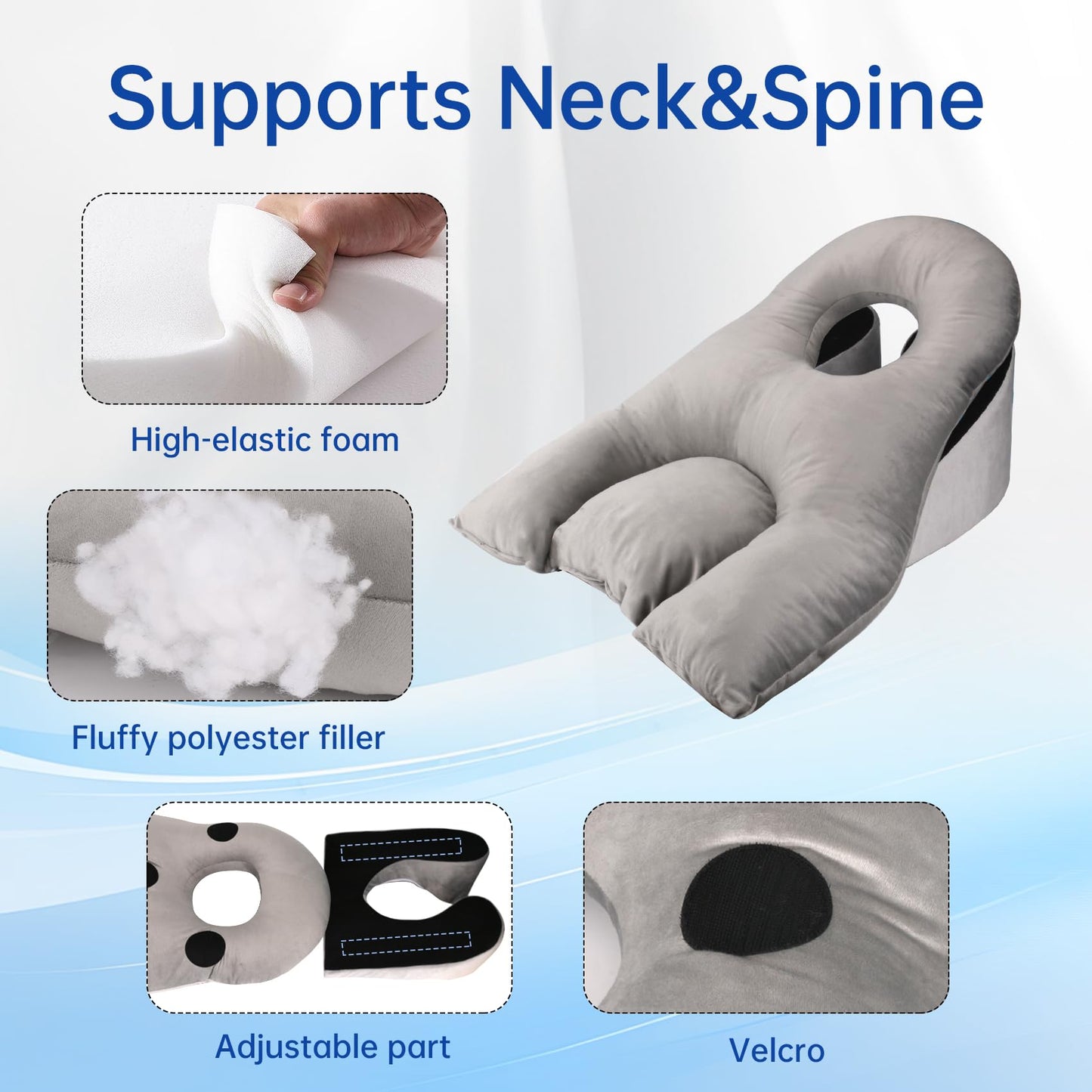 Almohada Facial SXZCYX Blanca para Recuperación de Cirugía Ocular y Masajes Propensos