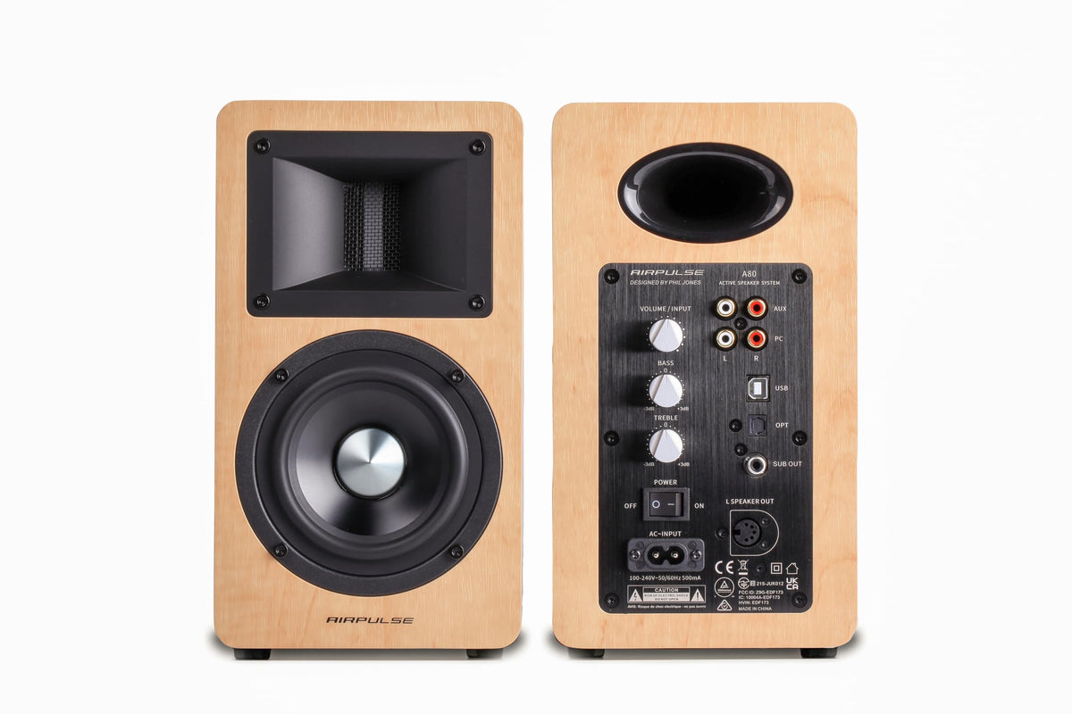 Sistema de Altavoces Activos Airpulse A80 Negro con Certificación de Audio de Alta Resolución y Bluetooth 5.0 aptX