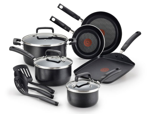 Juego de Utensilios de Cocina T-fal Signature Negro Anti adherentes aptos para Lavavajillas (12 Piezas)