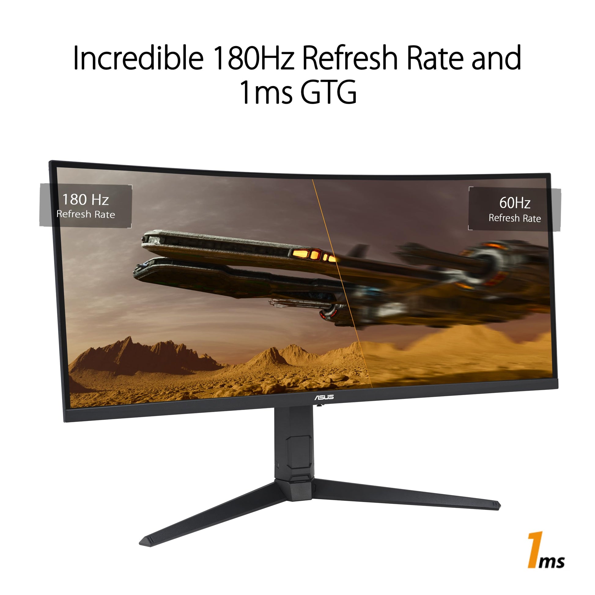 ASUS Monitor Gamer Curvo TUF Gaming VG34VQL3A, 34 Pulgadas, WQHD (3440 x 1440), 180Hz, 1500R, Extreme Low Motion Blur, Freesync Premium Pro, 1ms (GTG),125% sRGB, DisplayHDR 400