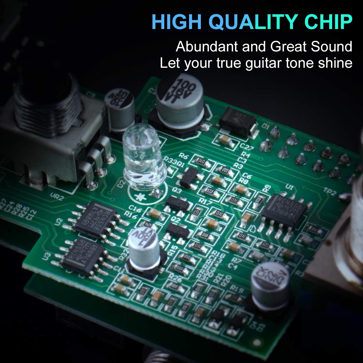 lotmusic Pedal de efectos de guitarra eléctrica Mini tipo único DC 9V True Bypass (Crunch Distortion)
