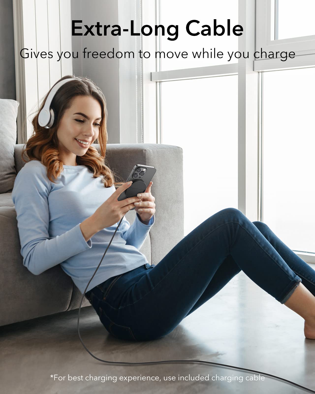 ESR para cargador Magsafe, soporte de cargador inalámbrico, almohadilla de carga para iPhone 15/14/14 Plus/14 Pro/14 Pro Max y iPhone 13/12 Series y Airpods Pro, almohadilla magnética fuerte con cable