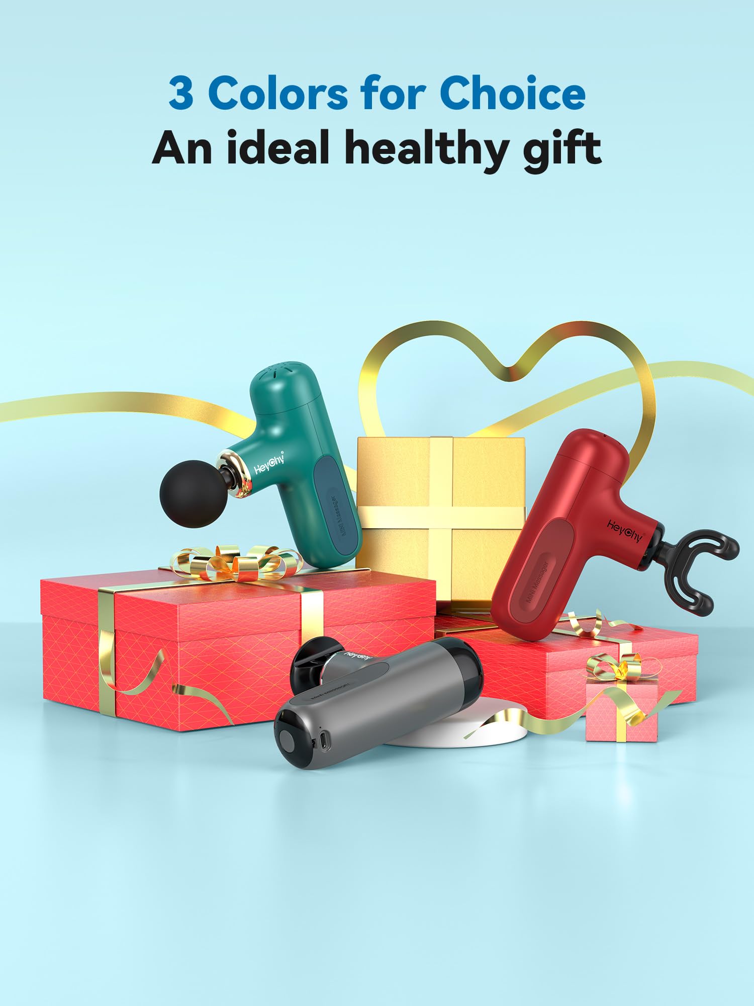 HEYCHY - Pistola de masaje súper pequeña, masajeador muscular de percusión, pistola de masaje deportiva compacta de viaje, masajeador portátil de mano para regalos de oficina para ella, hogar,