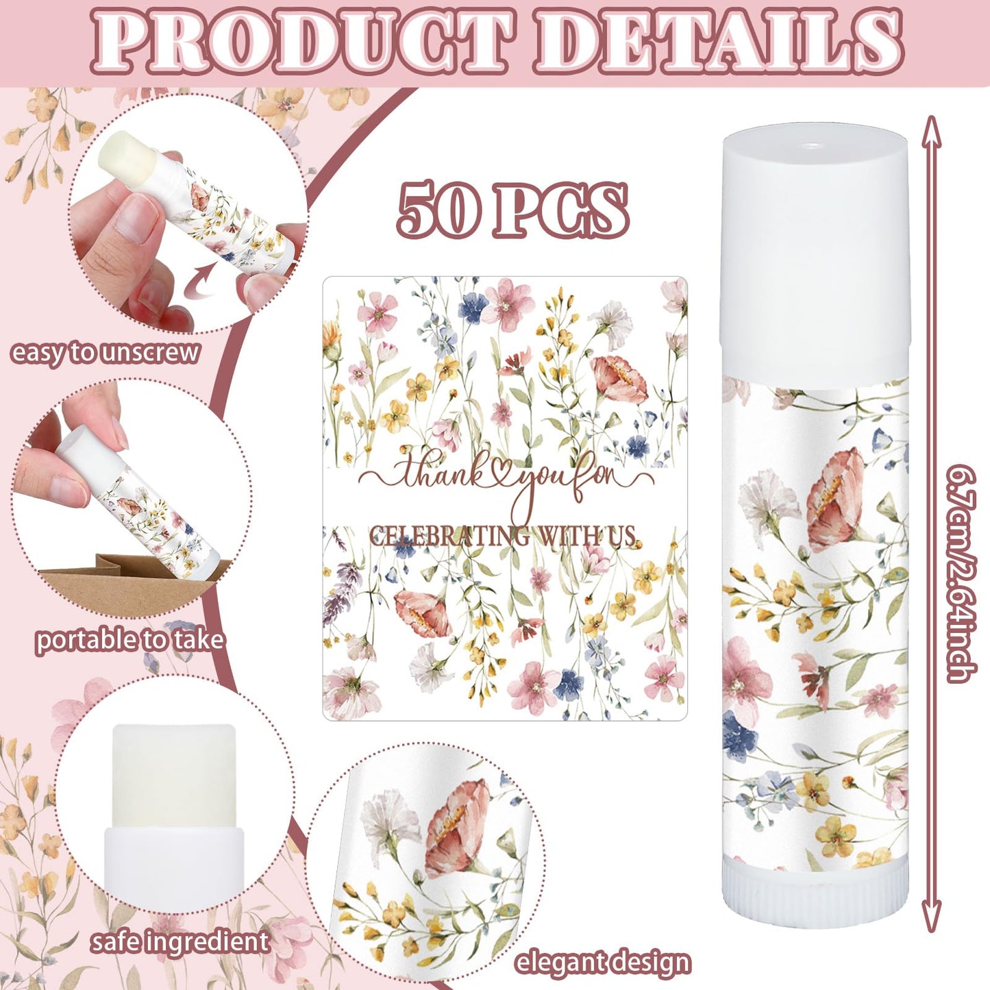 Bálsamo Labial Siifert Vainilla Flor Silvestre Regalo de Despedida de Soltera para Mujer