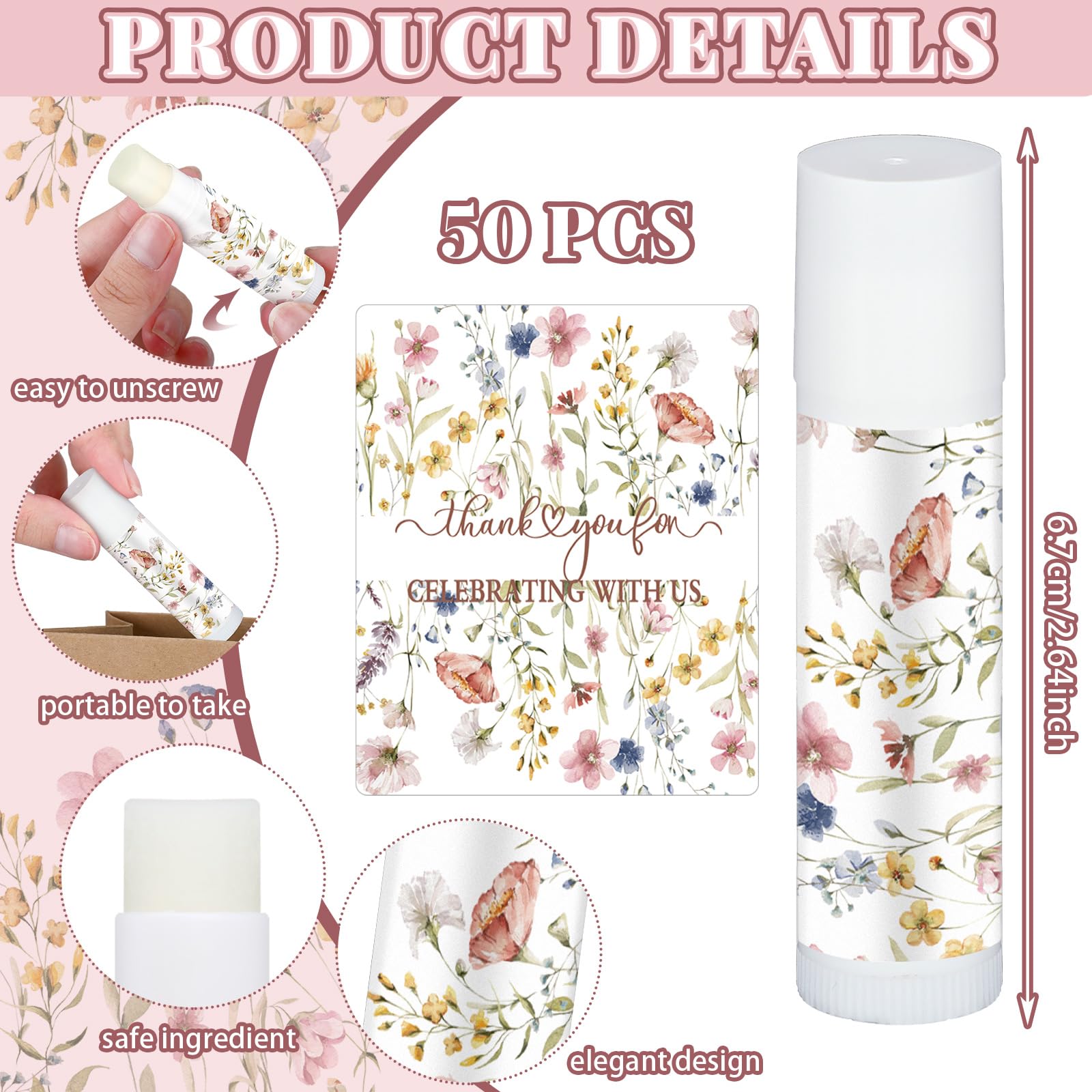 Bálsamo Labial Siifert Vainilla Flor Silvestre Regalo de Despedida de Soltera para Mujer