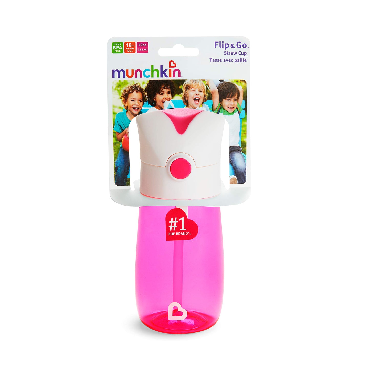 Munchkin Flip and Go Tritan - Taza de popote, 12 onzas (verde/azul, paquete de 2)