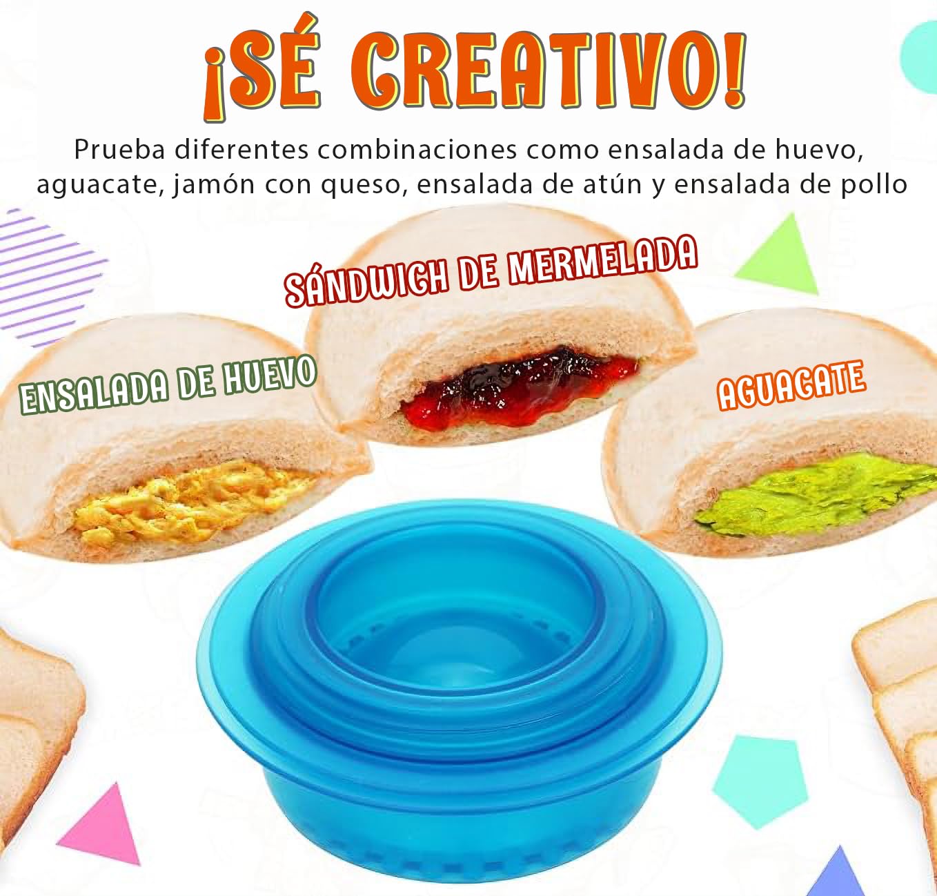 Set de Cortador y Sellador U Chef Azul para Sándwiches y Panqueques sin Corteza para Niños y Niñas