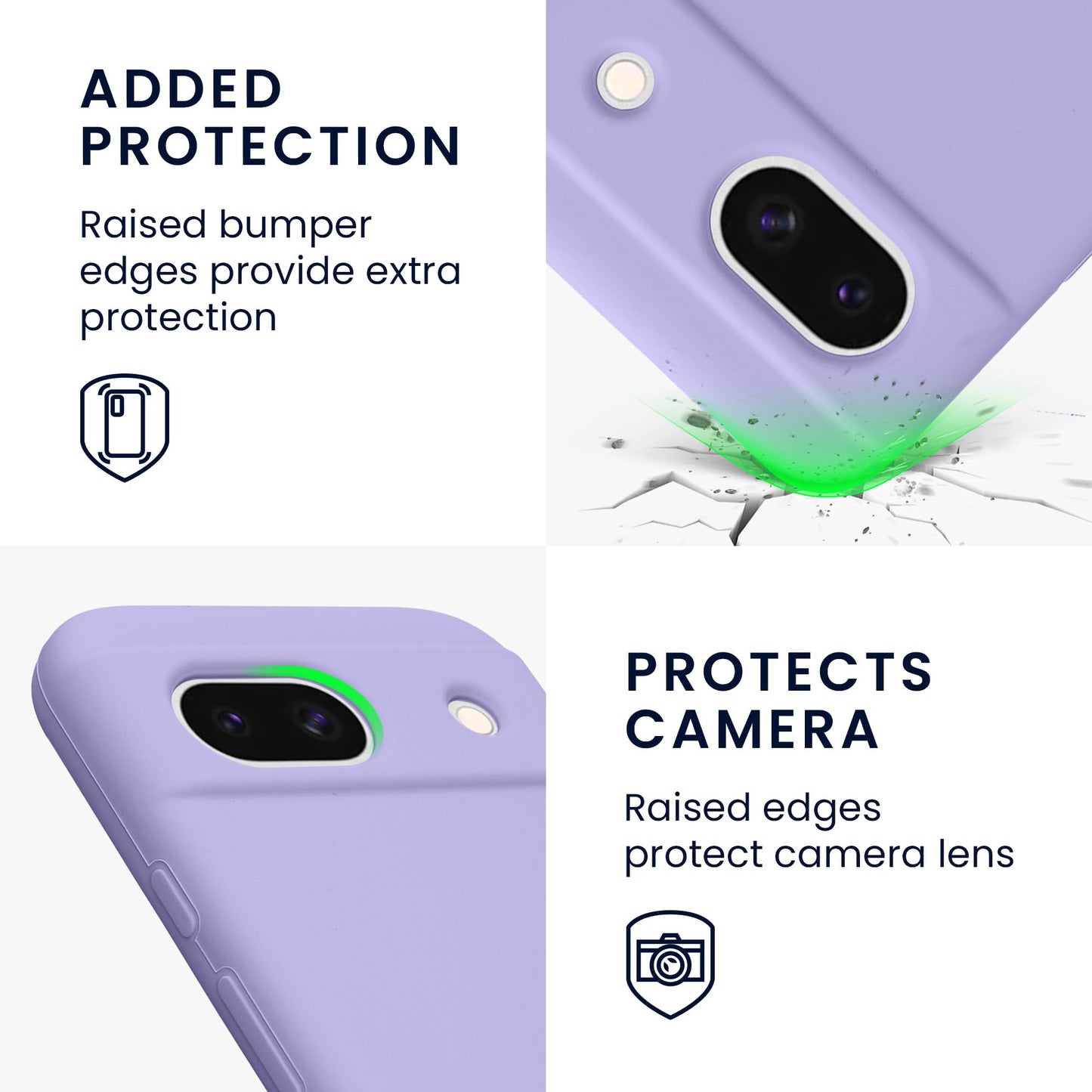 kwmobile Carcasa Compatible con Google Pixel 8a Funda - Case TPU y Silicona antigolpes - Apto Carga inalámbrica - Lila