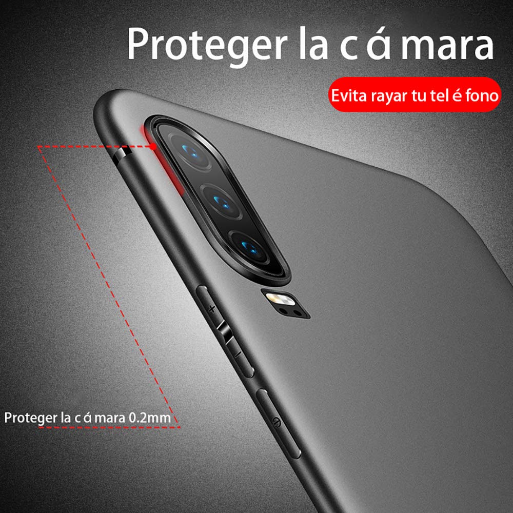 Funda Protectora de TPU Ultrafina QWYJ para Huawei P30 Negro Matte Minimalista