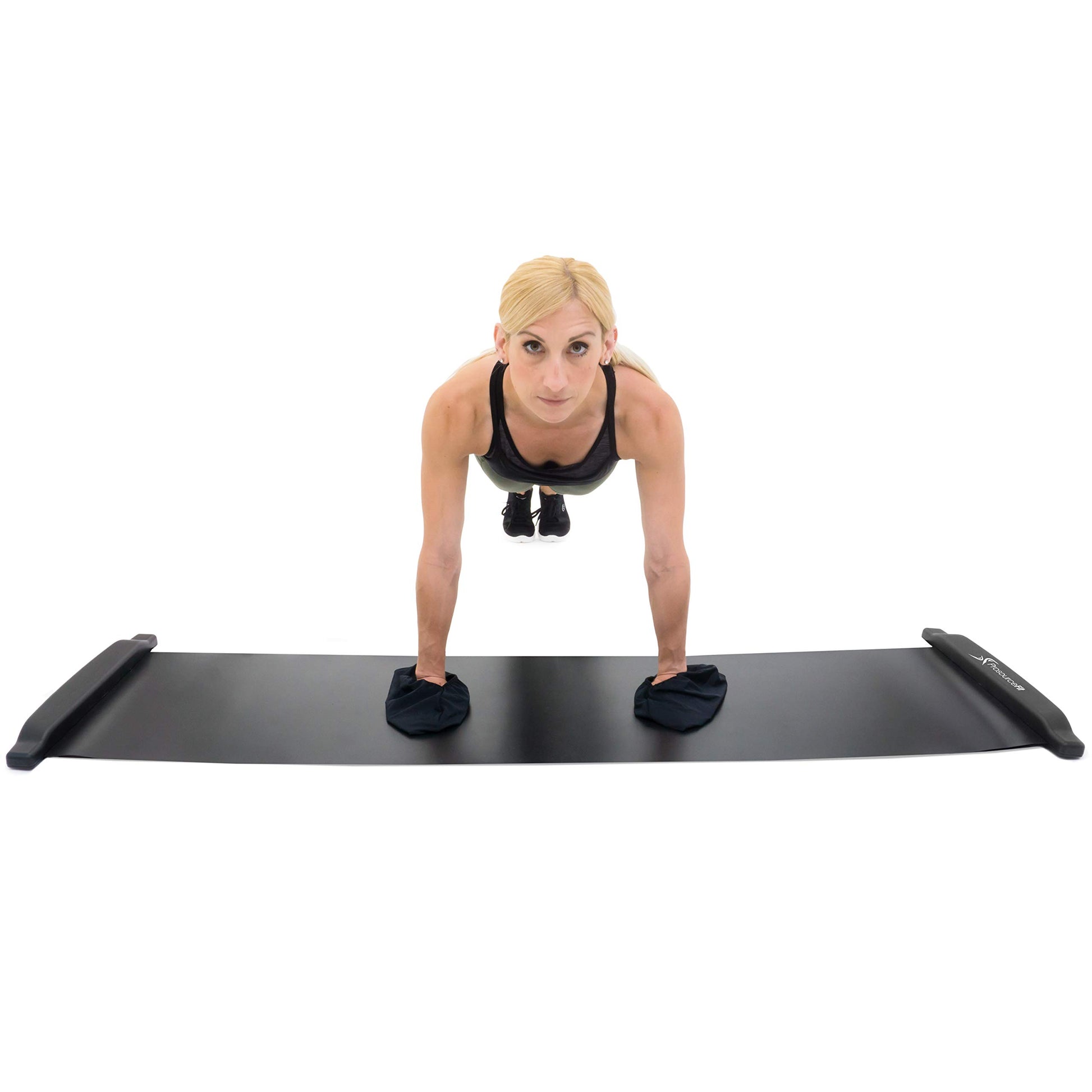 Tapete de Deslizamiento ProSourceFit Negro con Tope para Ejercicios en Casa y Entrenamiento Deportivo