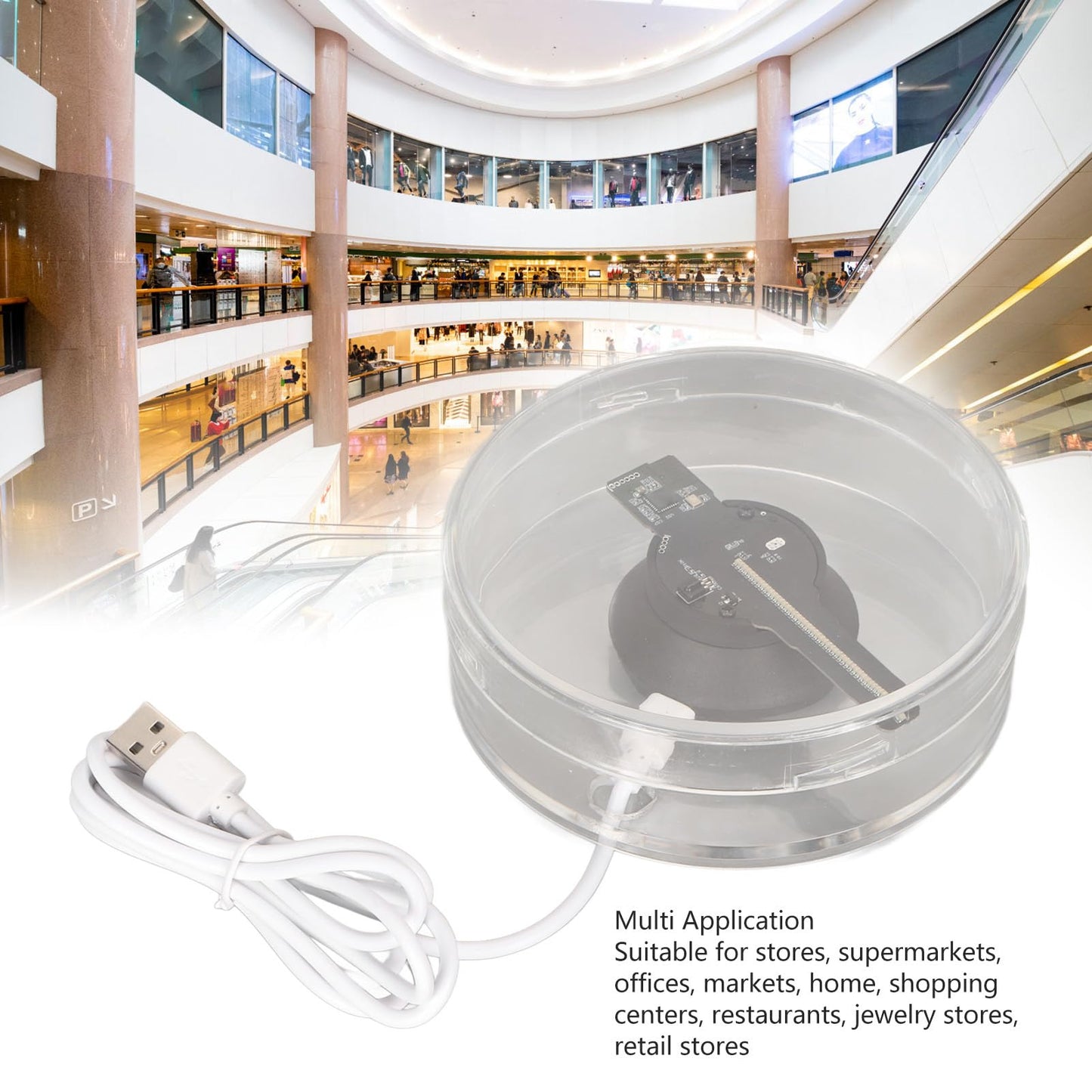 Proyector Holográfico 3D LED con Altavoz y Tarjeta de Memoria 4GB Ventilador Holográfico para Tiendas