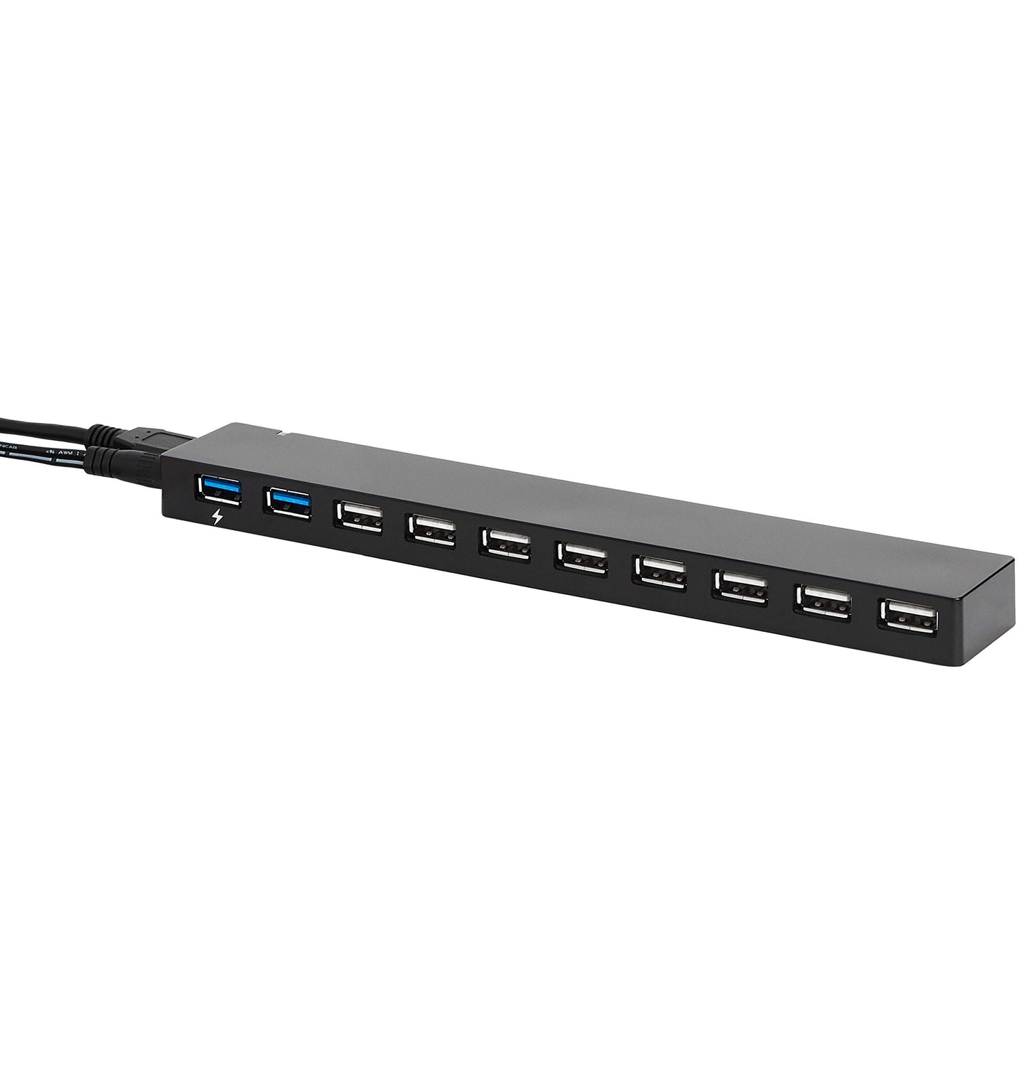 Amazon Basics - Hub USB 3.0 de 10 puertos con adaptador de CA, negro