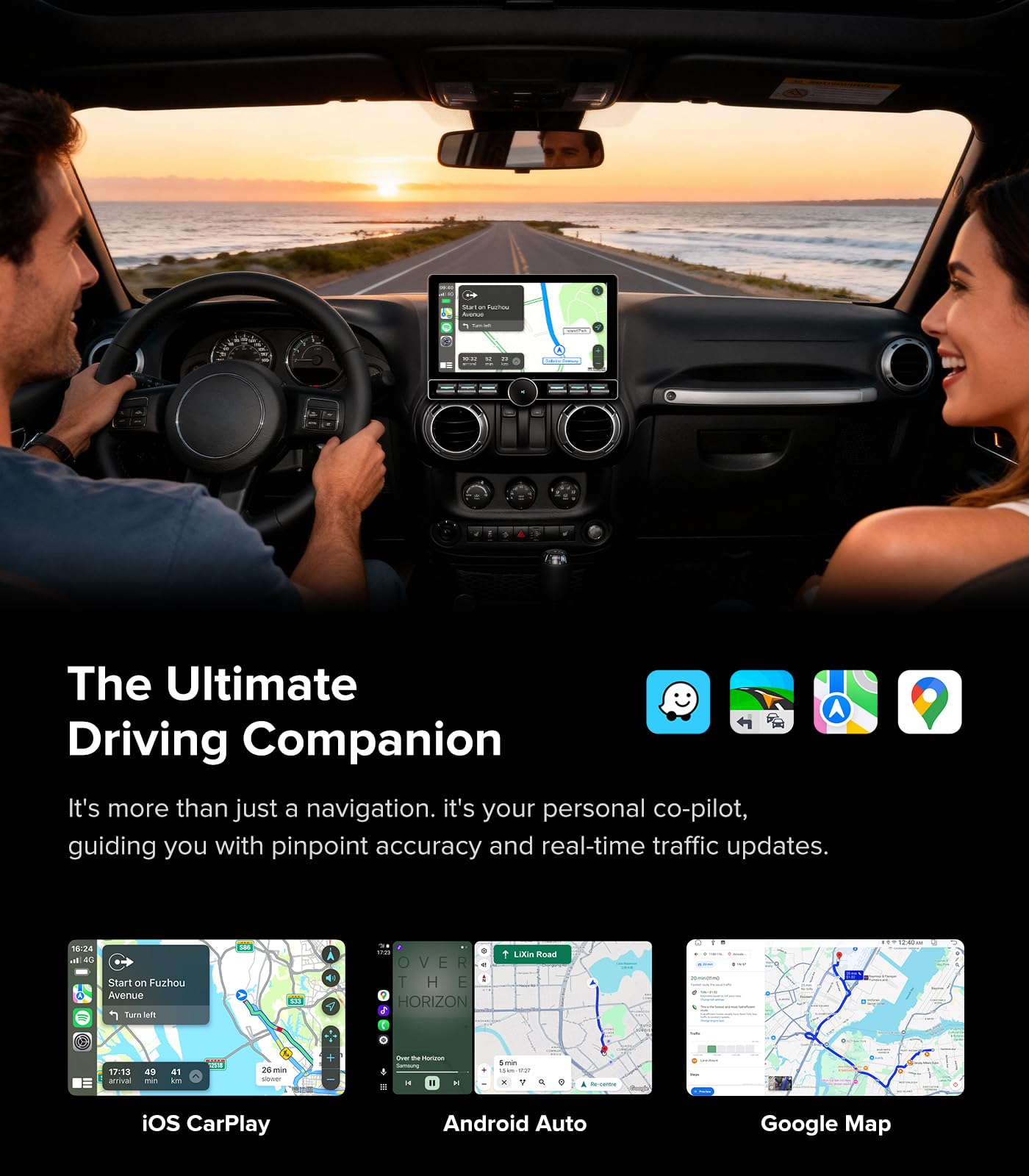 Estéreo de coche 4G+64GB para Jeep Wrangler JK 2007-2018, Dodge Ram 1500 2500 Radio de actualización - CarPlay inalámbrico Android Auto con botón de volumen físico, pantalla táctil QLED, cámara de