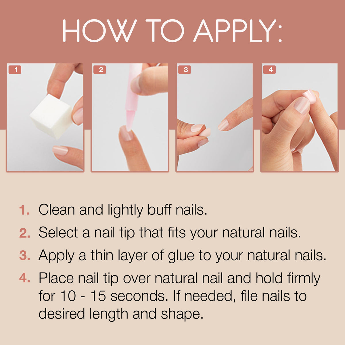 Ardell Uñas de Porcelana Naturales Fácil de Aplicar
