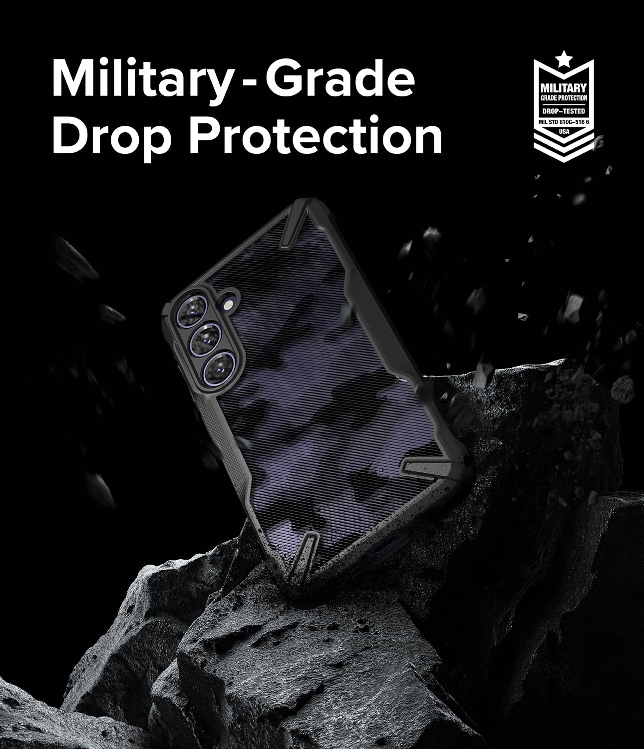 Funda Ringke Fusion-X Samsung Galaxy S24 Camo Black Diseño Camuflaje Carcasa Militar Protección Resistente