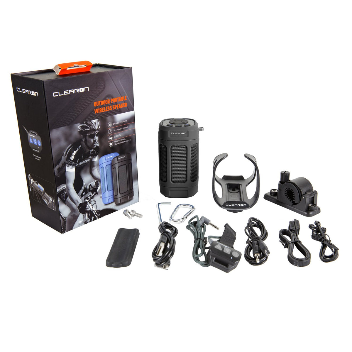 Bocina Bluetooth Clearon Negra con Soporte para Bicicleta